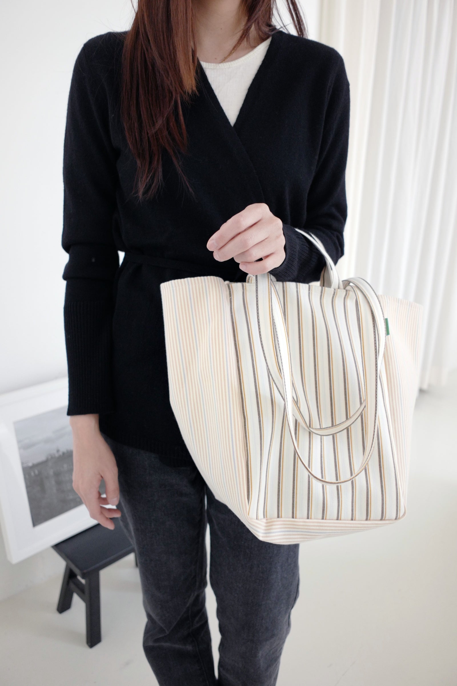 Double Stripe Bag (Beige)