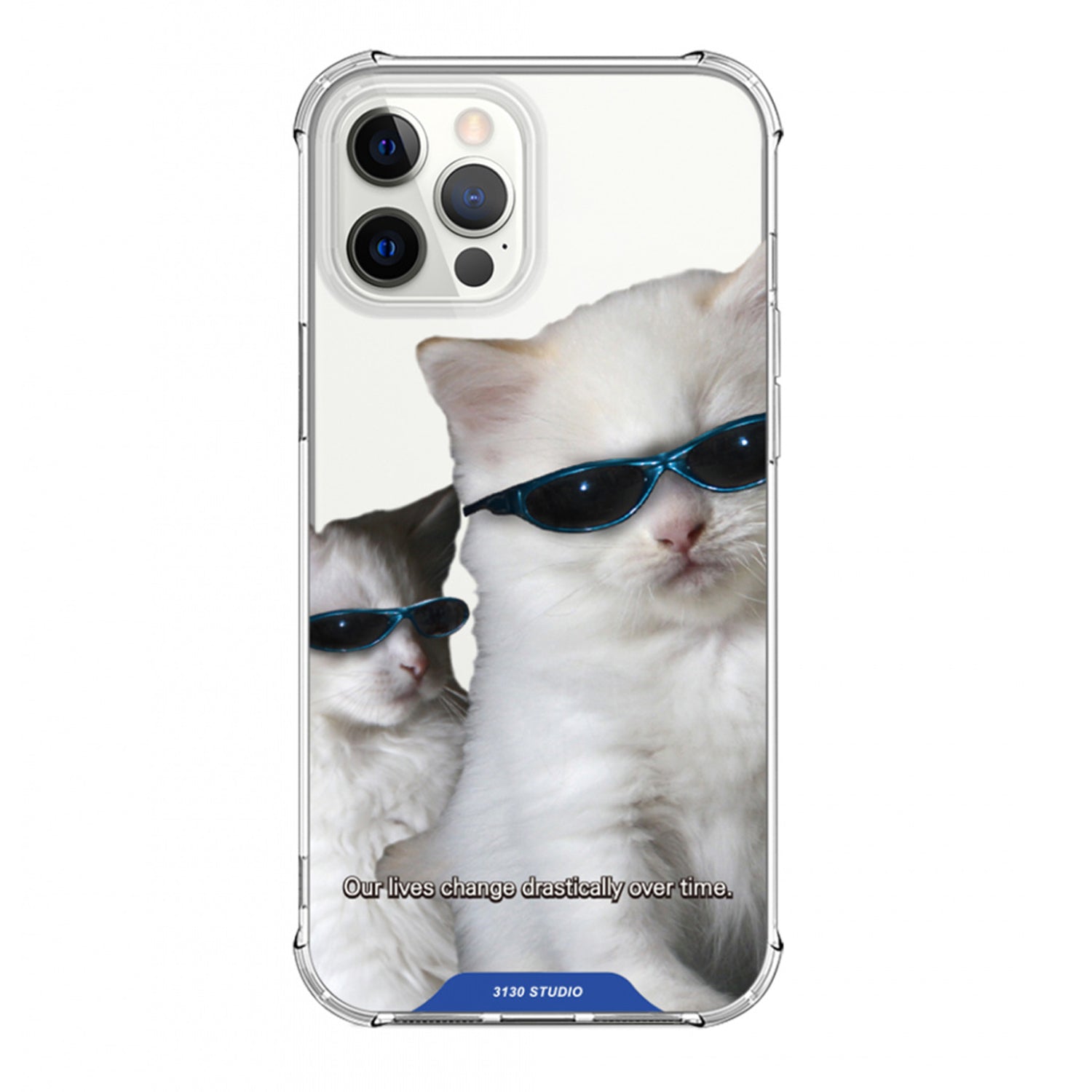 dazzle blue cat clear case