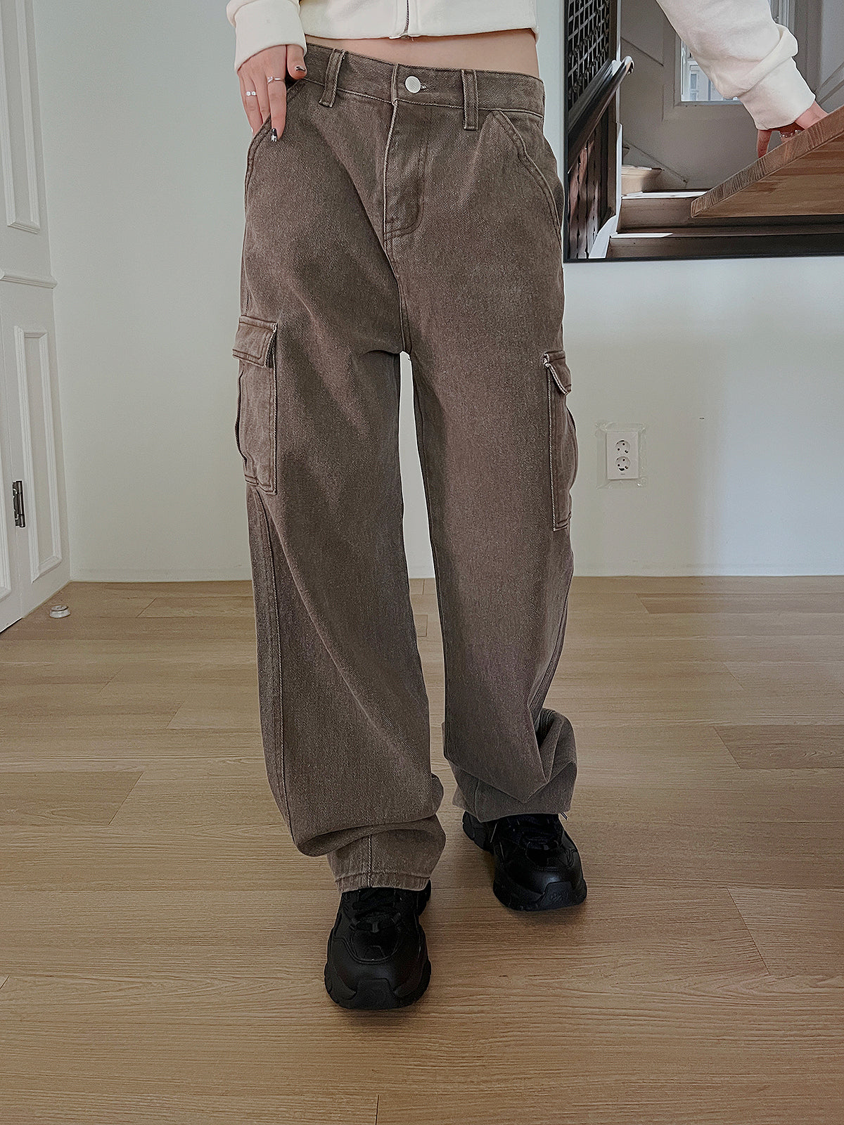 no.5176 Middle Waist Cargo Pants (3color)