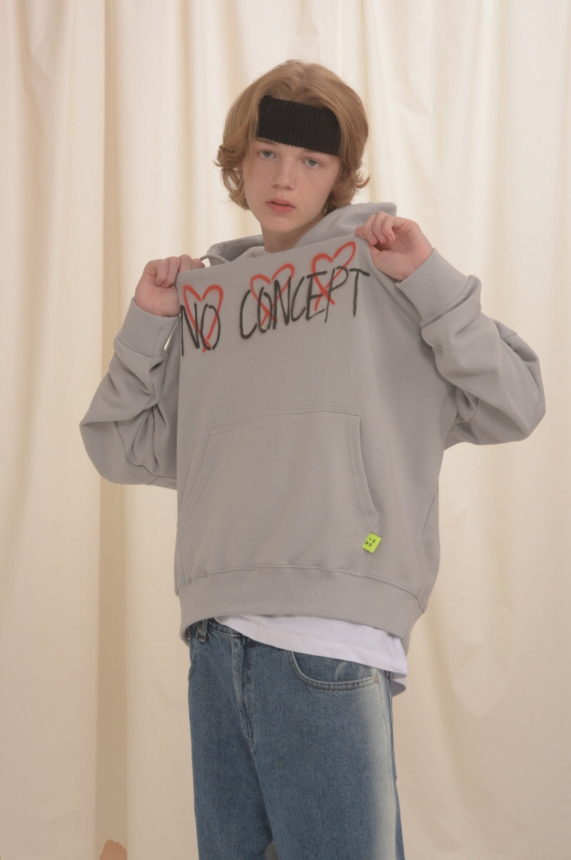 [unisex] 3 heart hood (light grey)