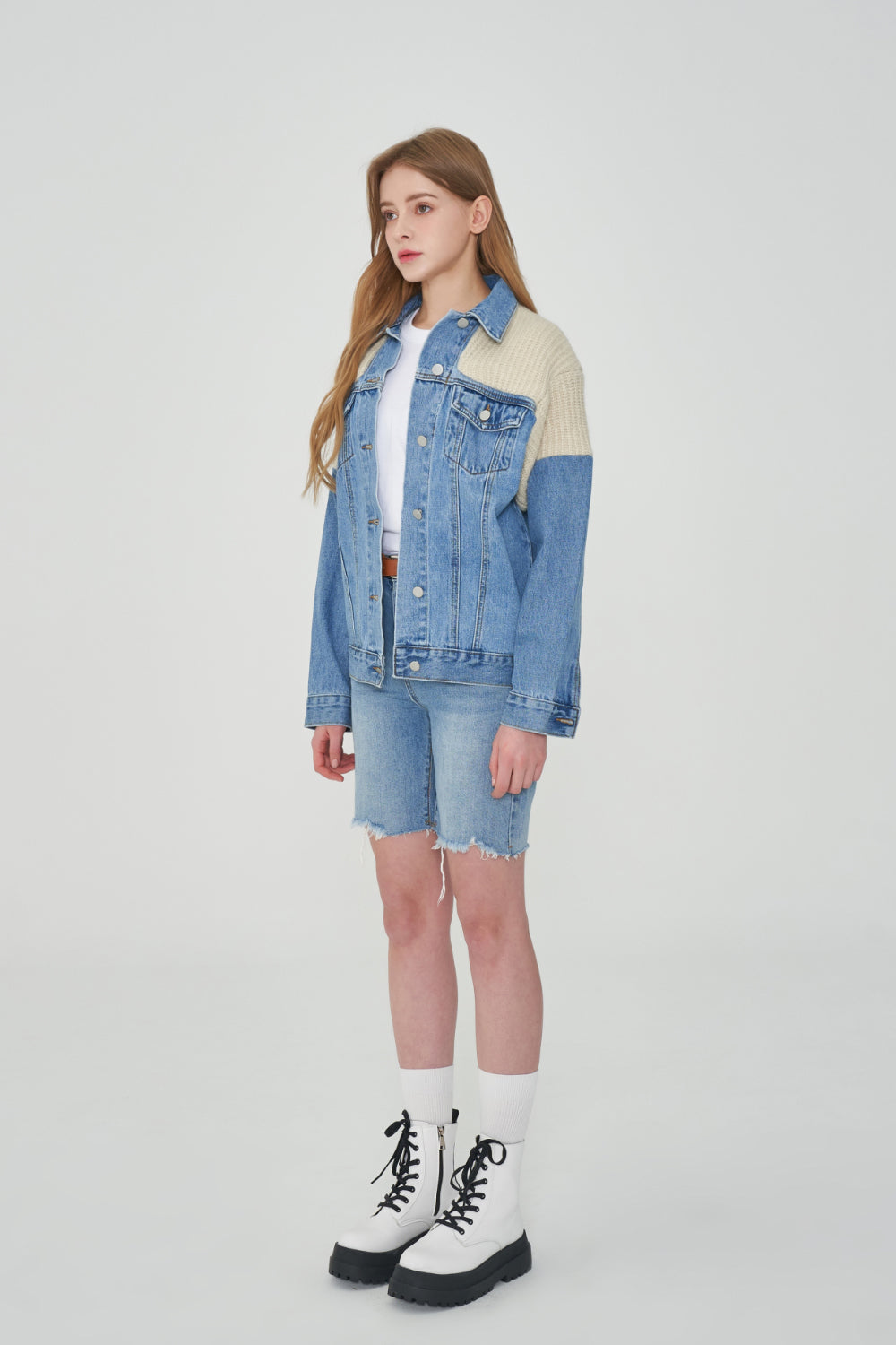 KNIT DENIM JACKET [6673]