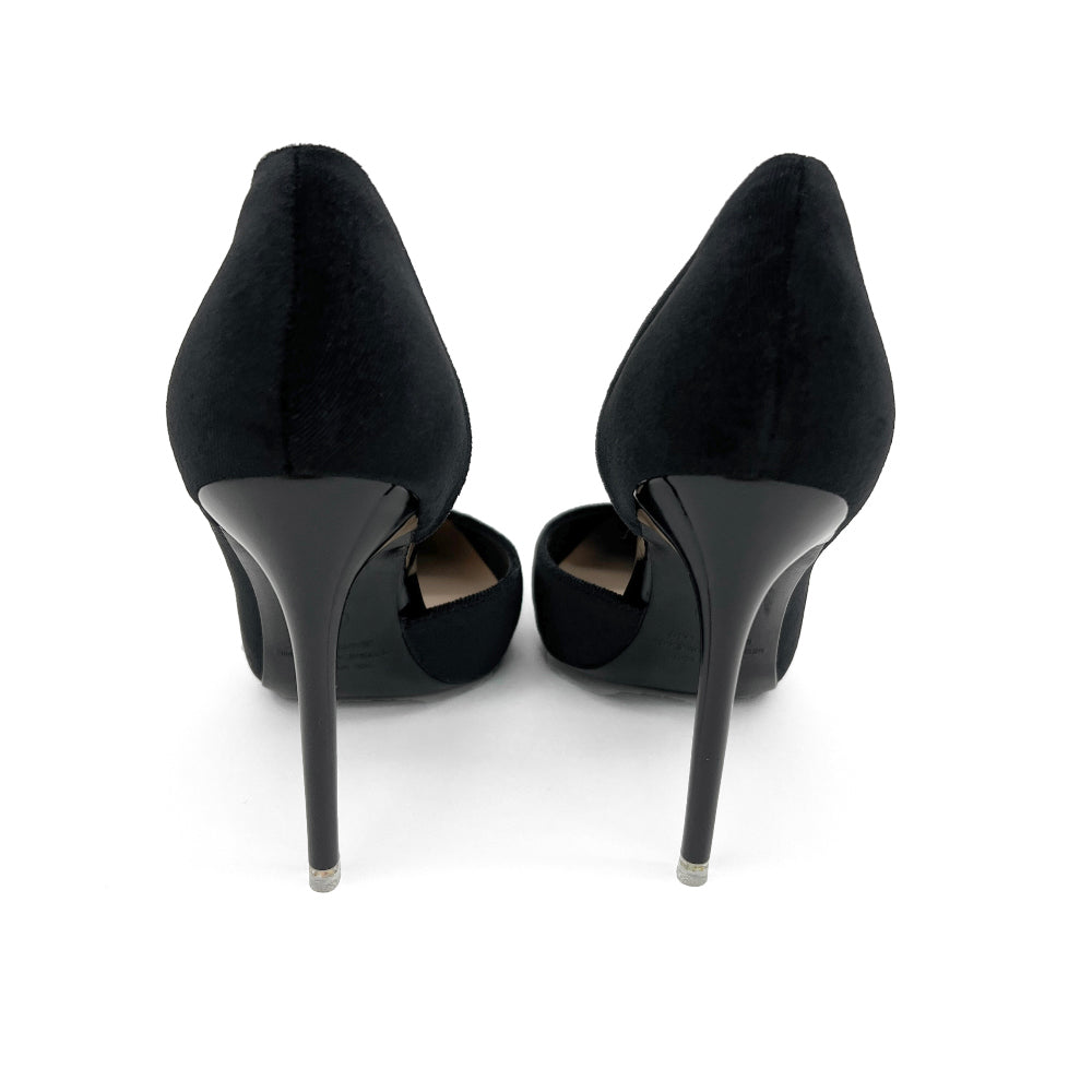 Velvet side off stiletto hill (Black)