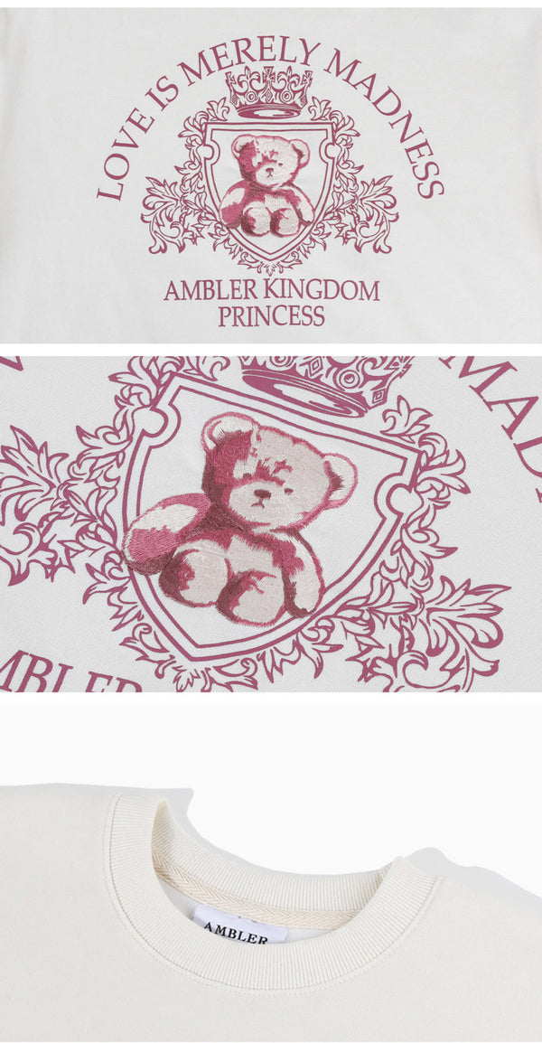 AMBLER 男女共用 AMBLER Kingdom オーバーフィット マンツーマンTシャツ AMM1204