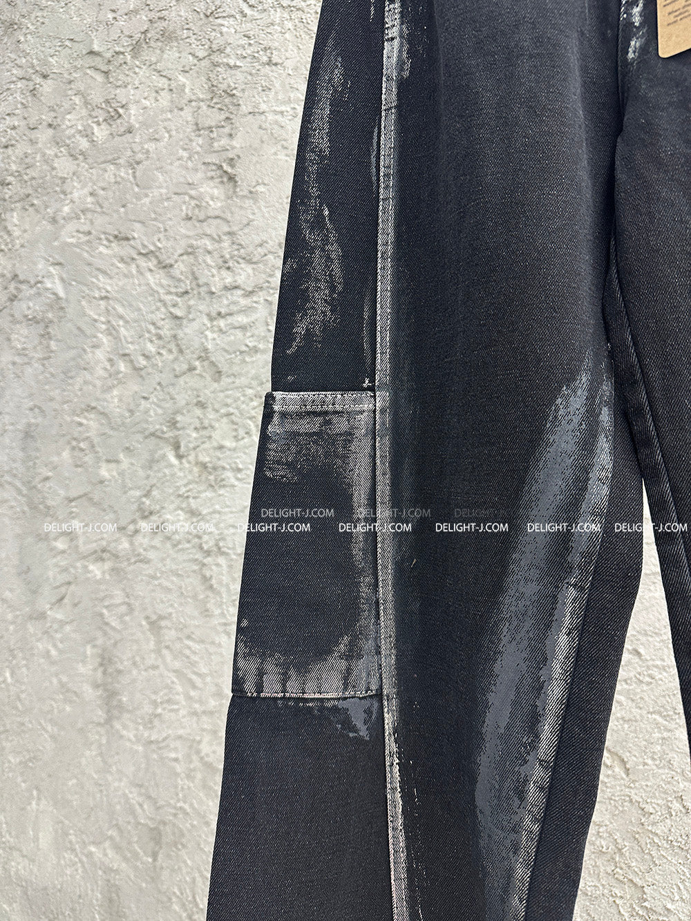 Silver Painting Black Blue Wide Pants