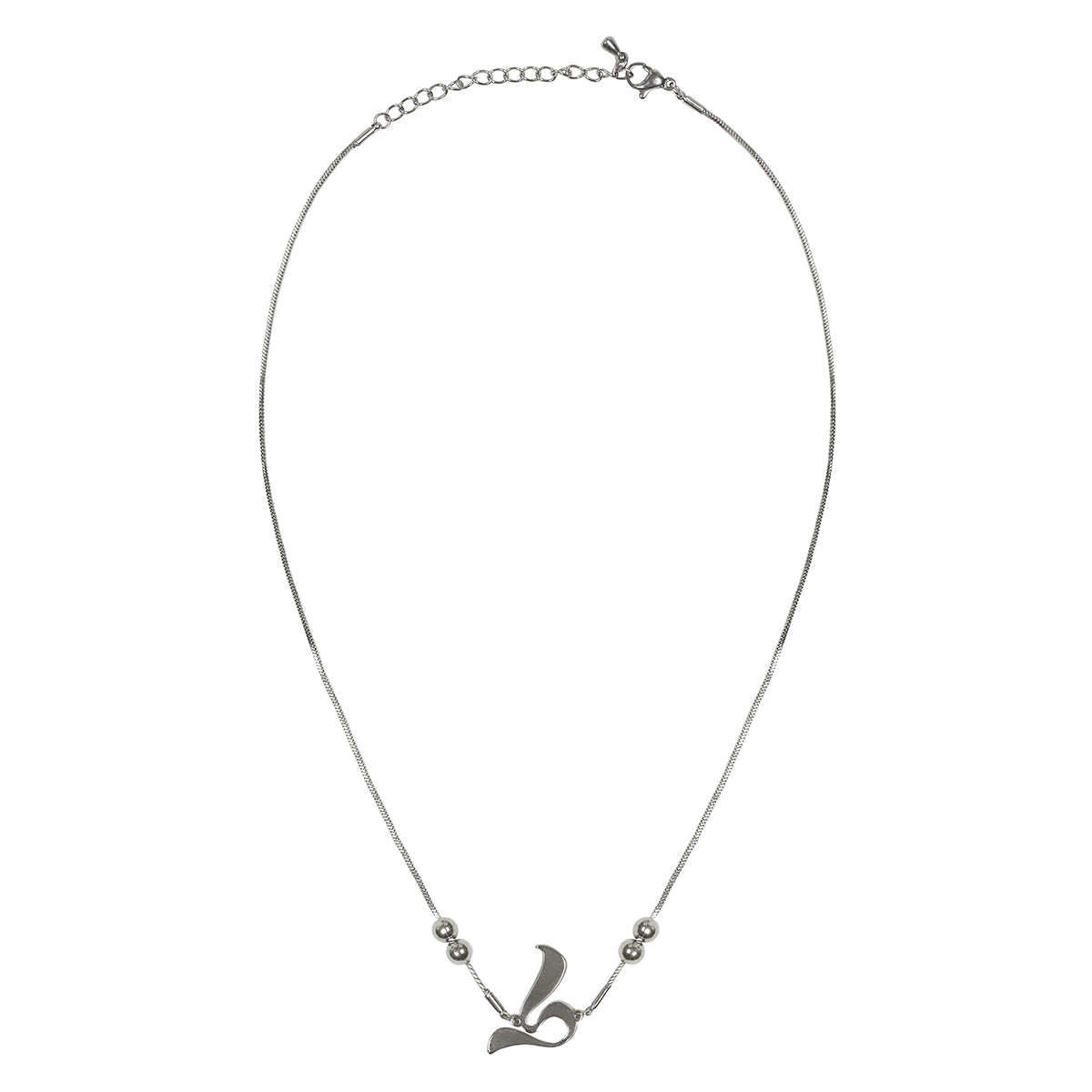 CURVED L NECKLACE (SILVER)