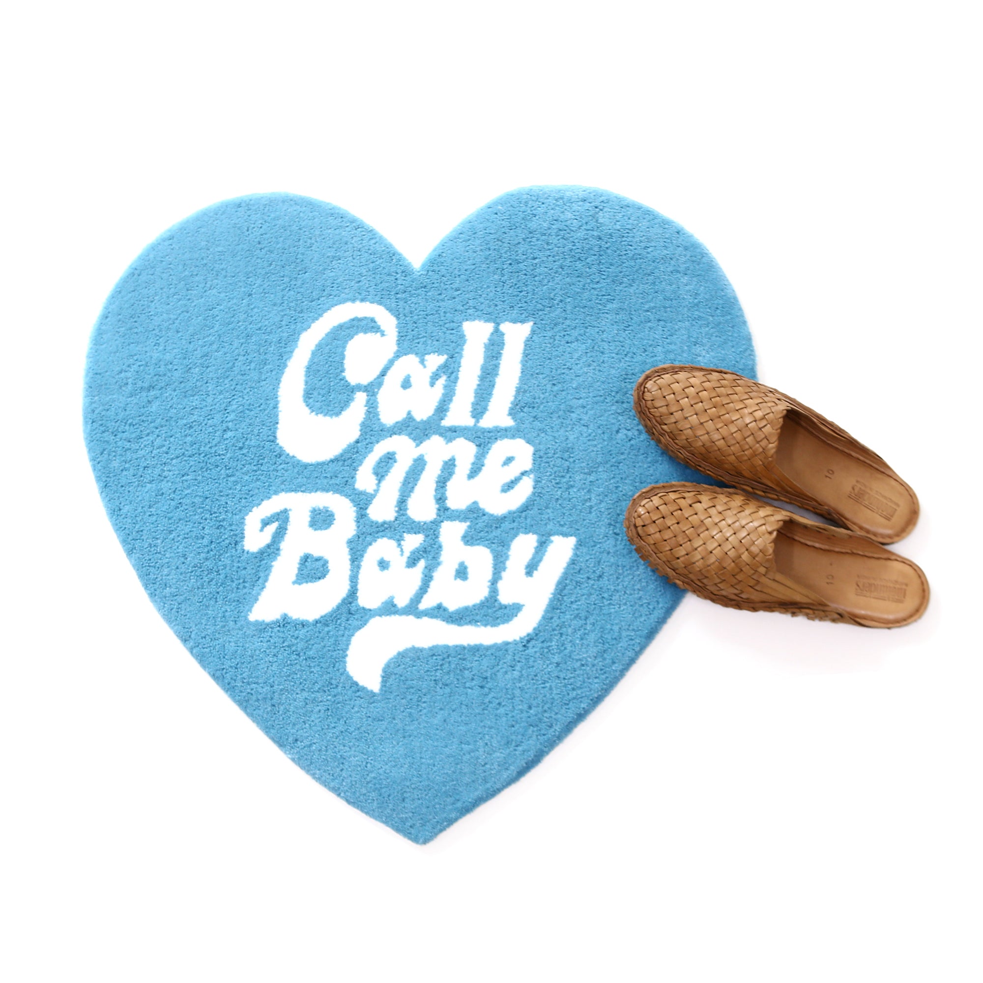 [Call me baby] Heart Logo Rug Mat _ Sky blue