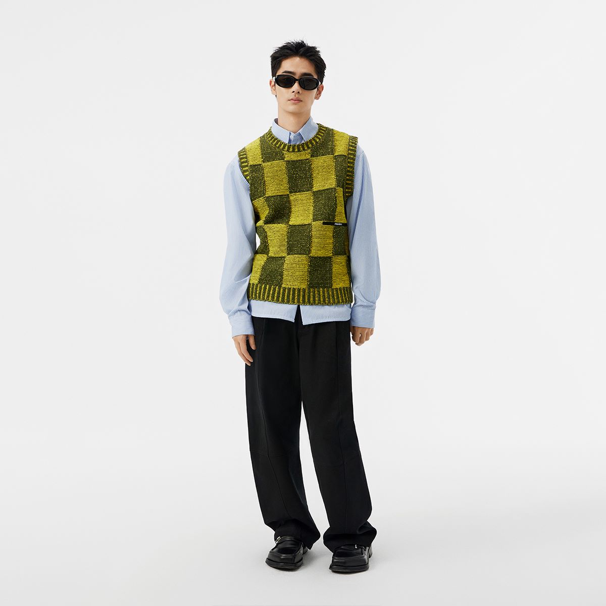 FMACM 23AW Mixed Colour Checkerboard Knit Vest