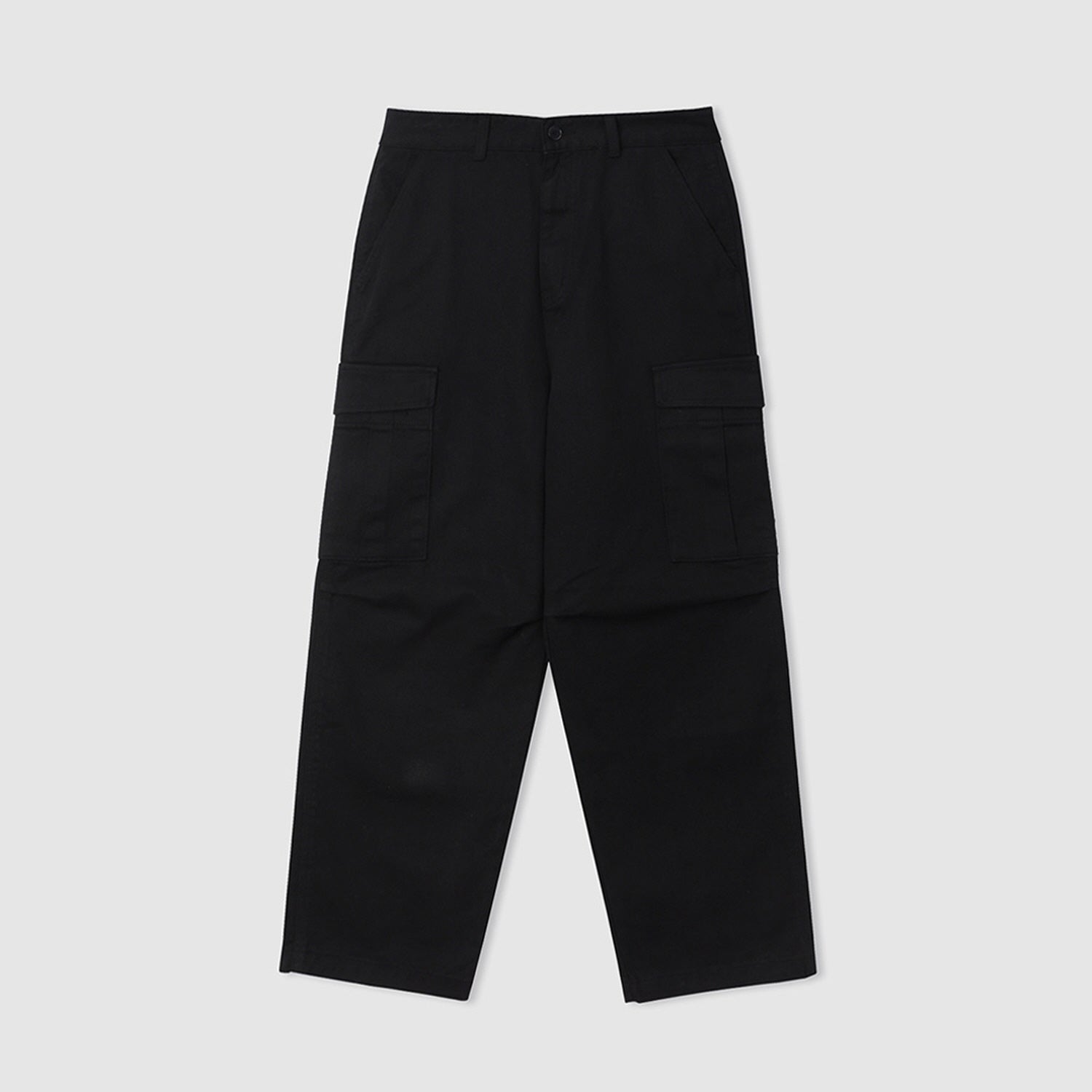 COTTON TWILL MILITARY WIDE CARGO PANTS (BLACK)