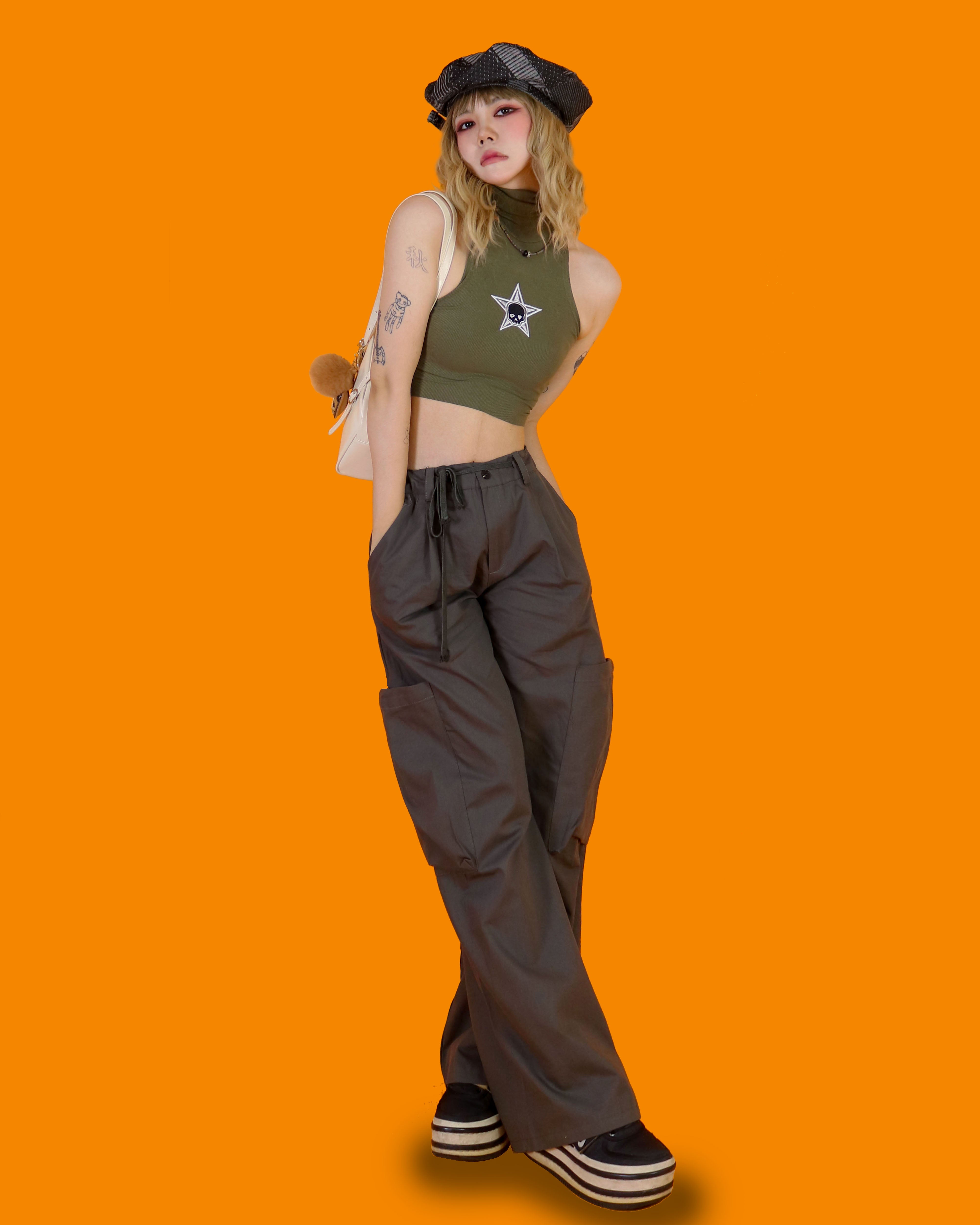 big pocket ribbon cargo pants (3 color)