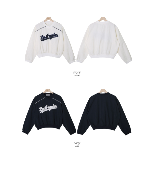 Los Angeles Embroidery Sporty Nylon Sweat Shirt (2color)