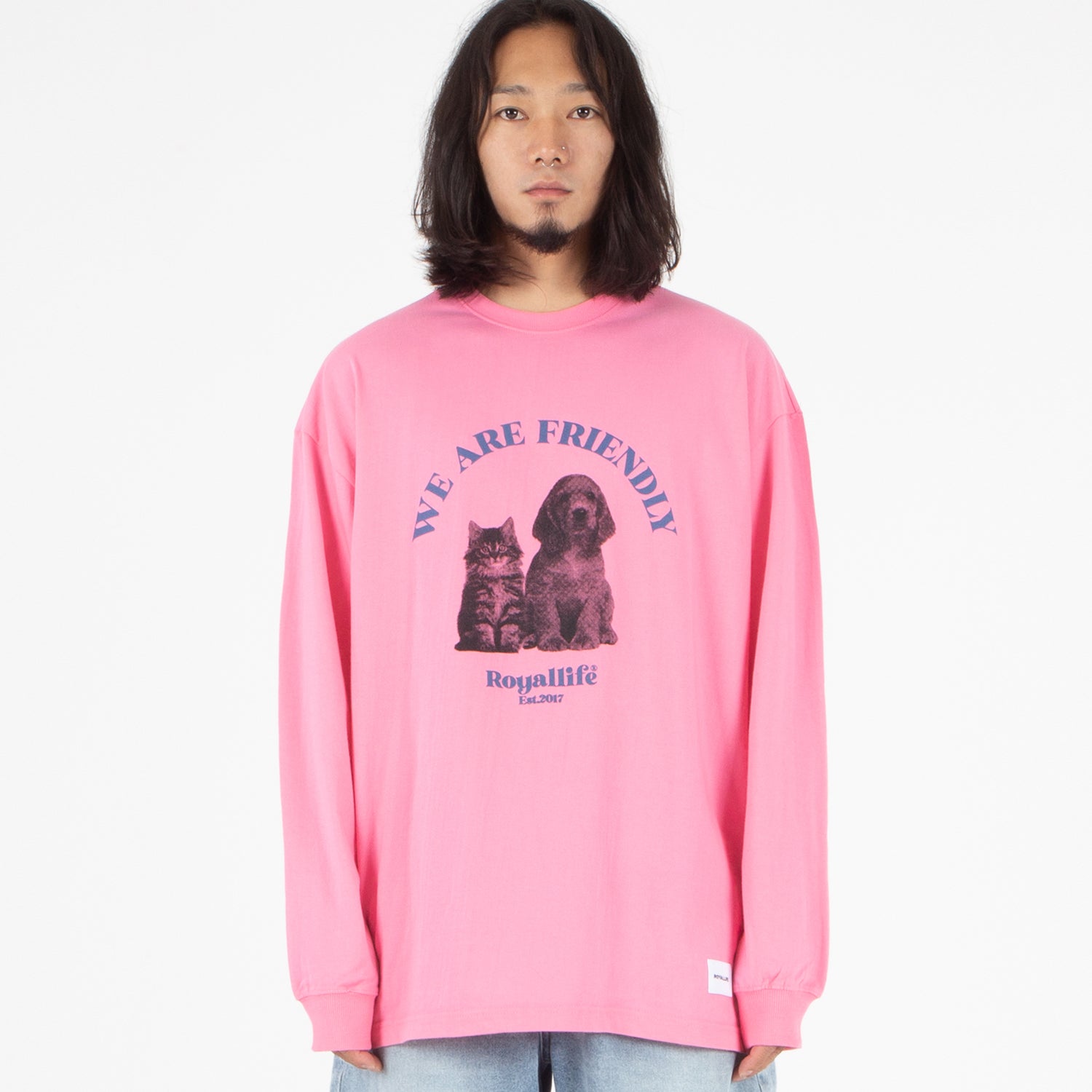 RLLR1101 Cat and Dog Long Sleeve - Pink