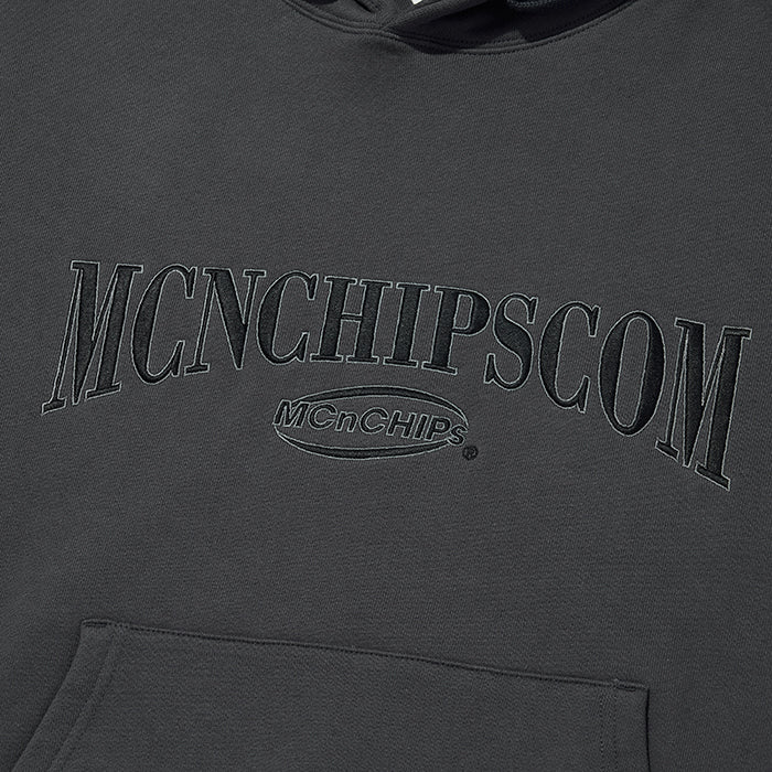 Vintage arch-logo hoodie [charcoal]