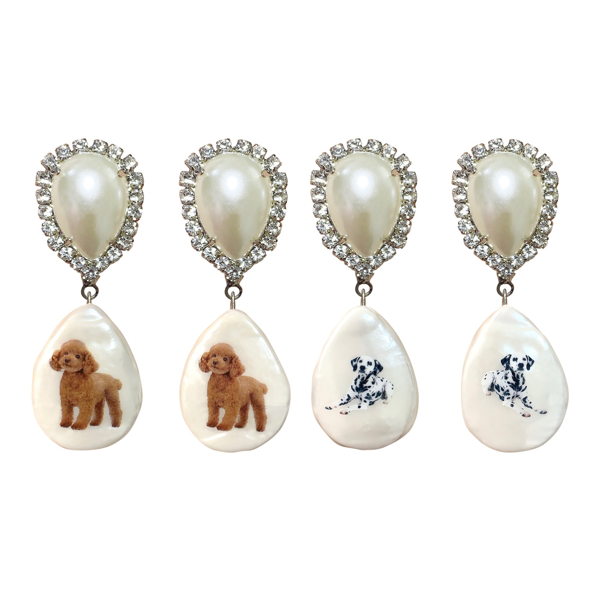 Pet pearl earrings