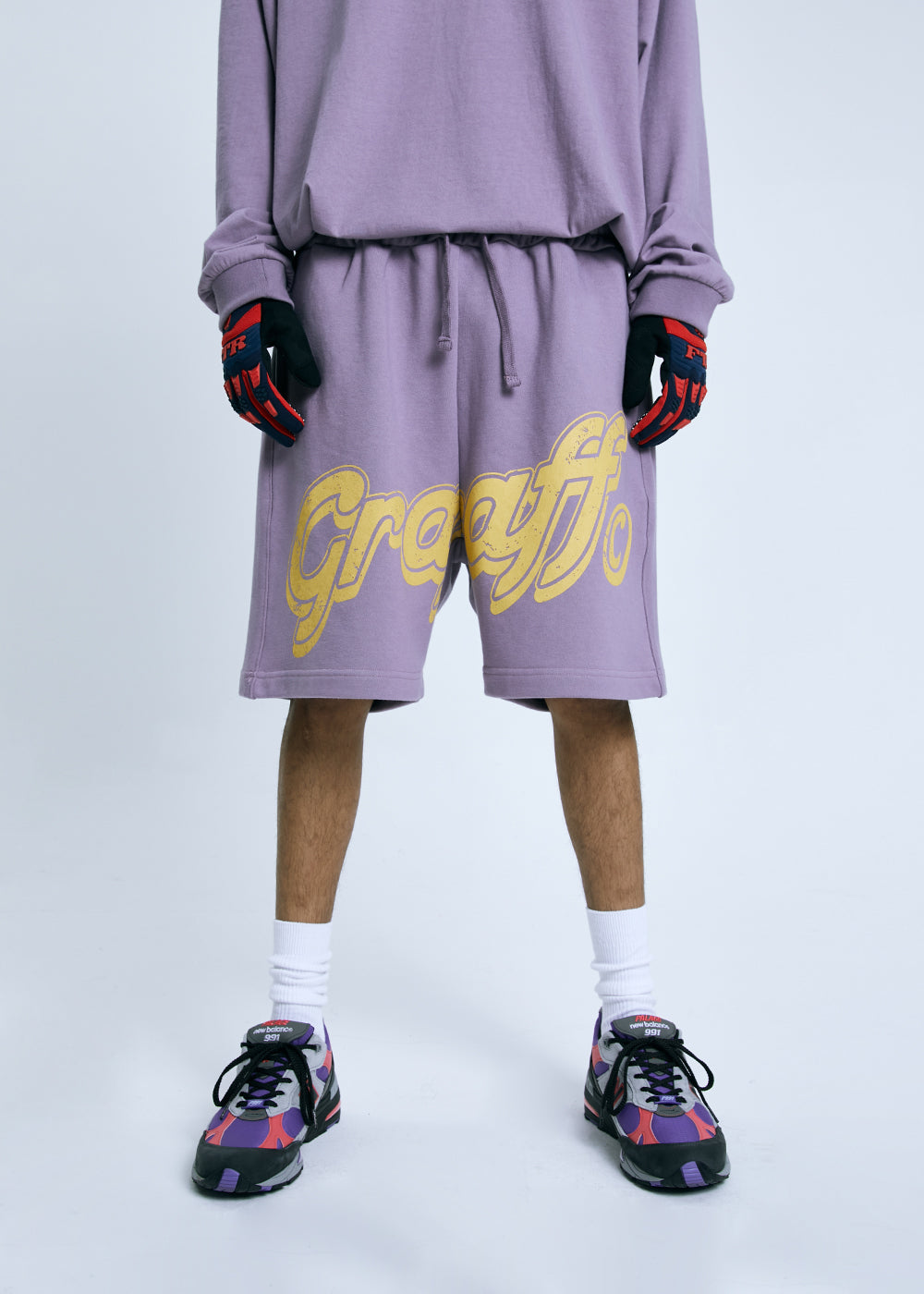 GRAFF PRINT SWEAT SHORTS_PURPLE