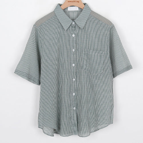 Roll check check shirt  - bl