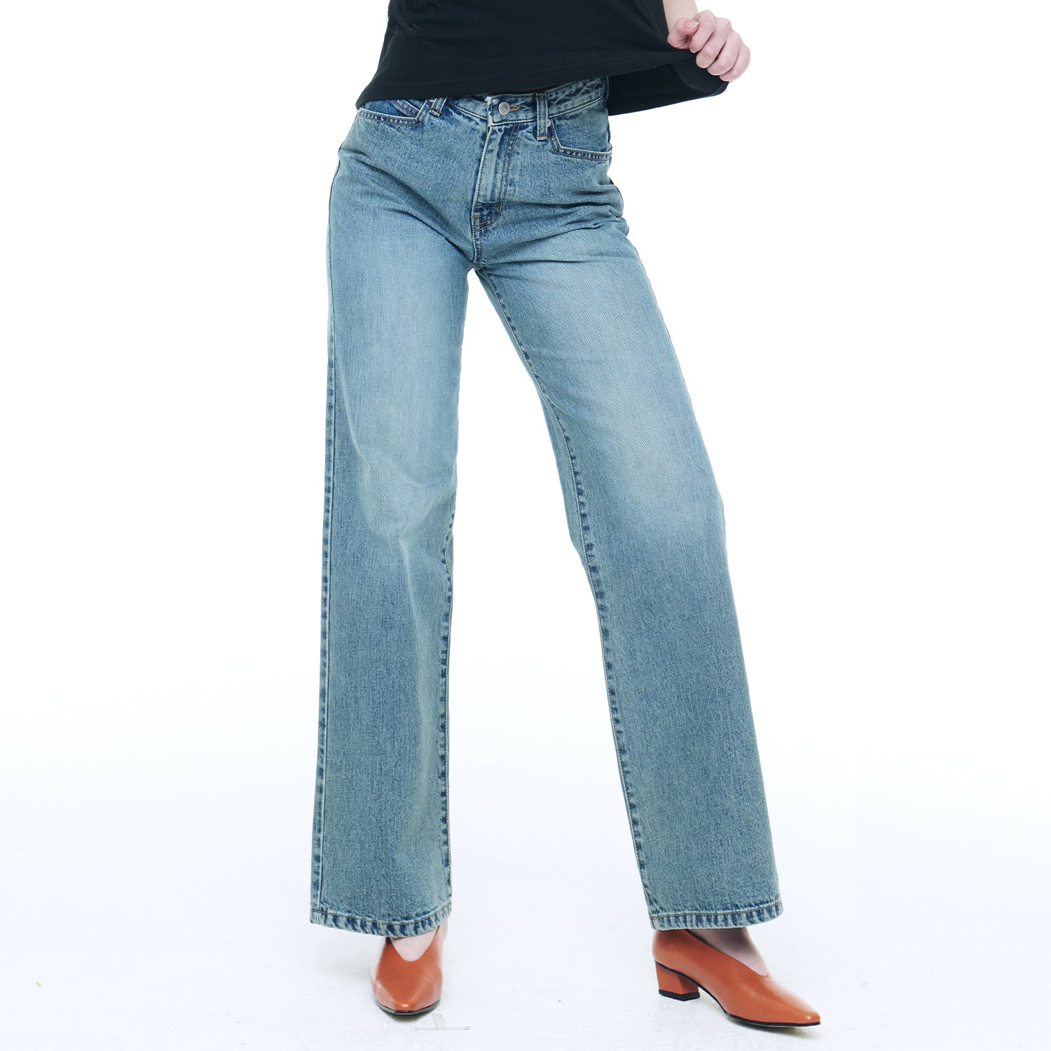 UNBALANCE POCKET DENIM PANTS