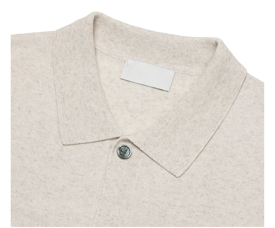 Deep linen collar short-sleeved cardigan (6 colors)