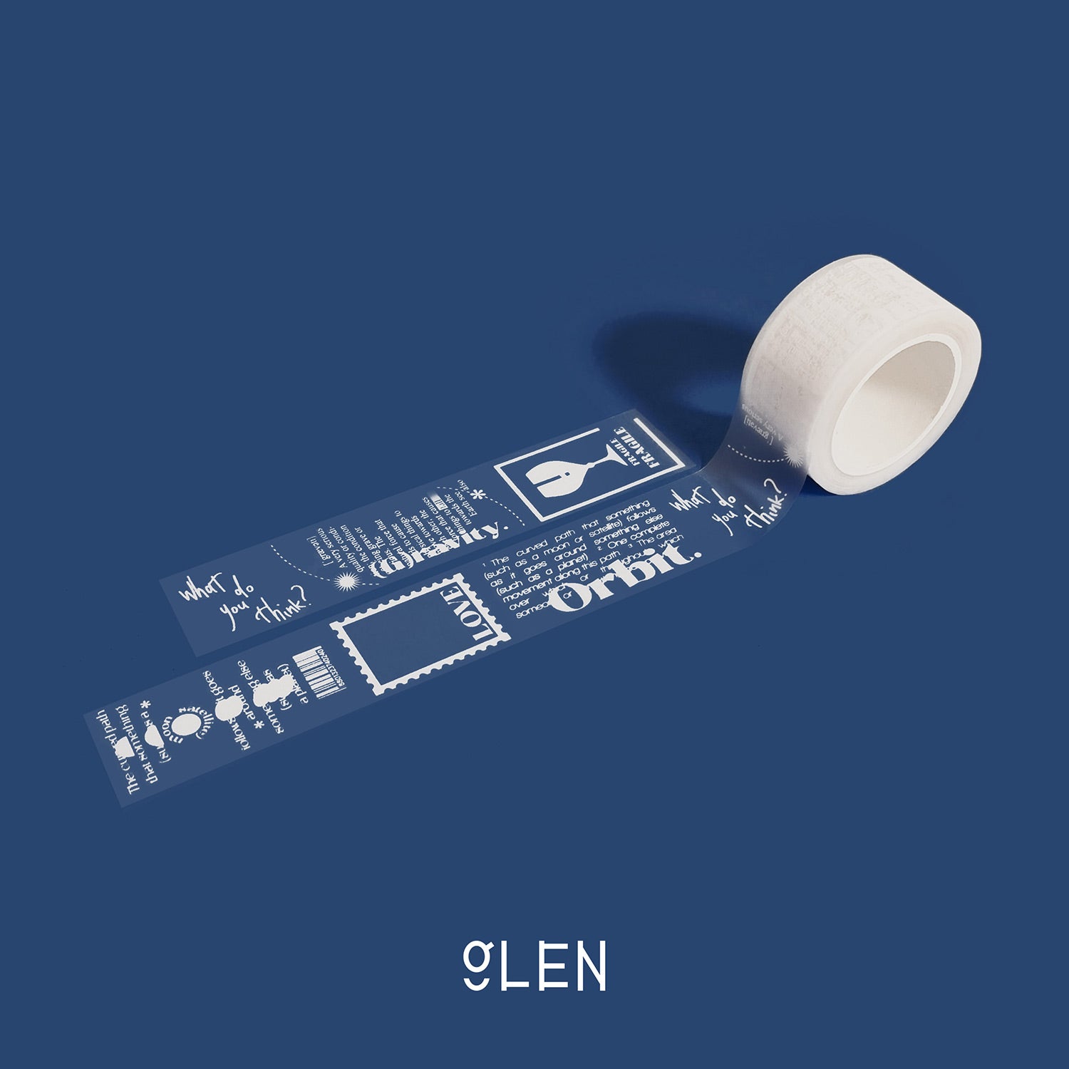 GLEN Clear WHITE Tape (25mm)