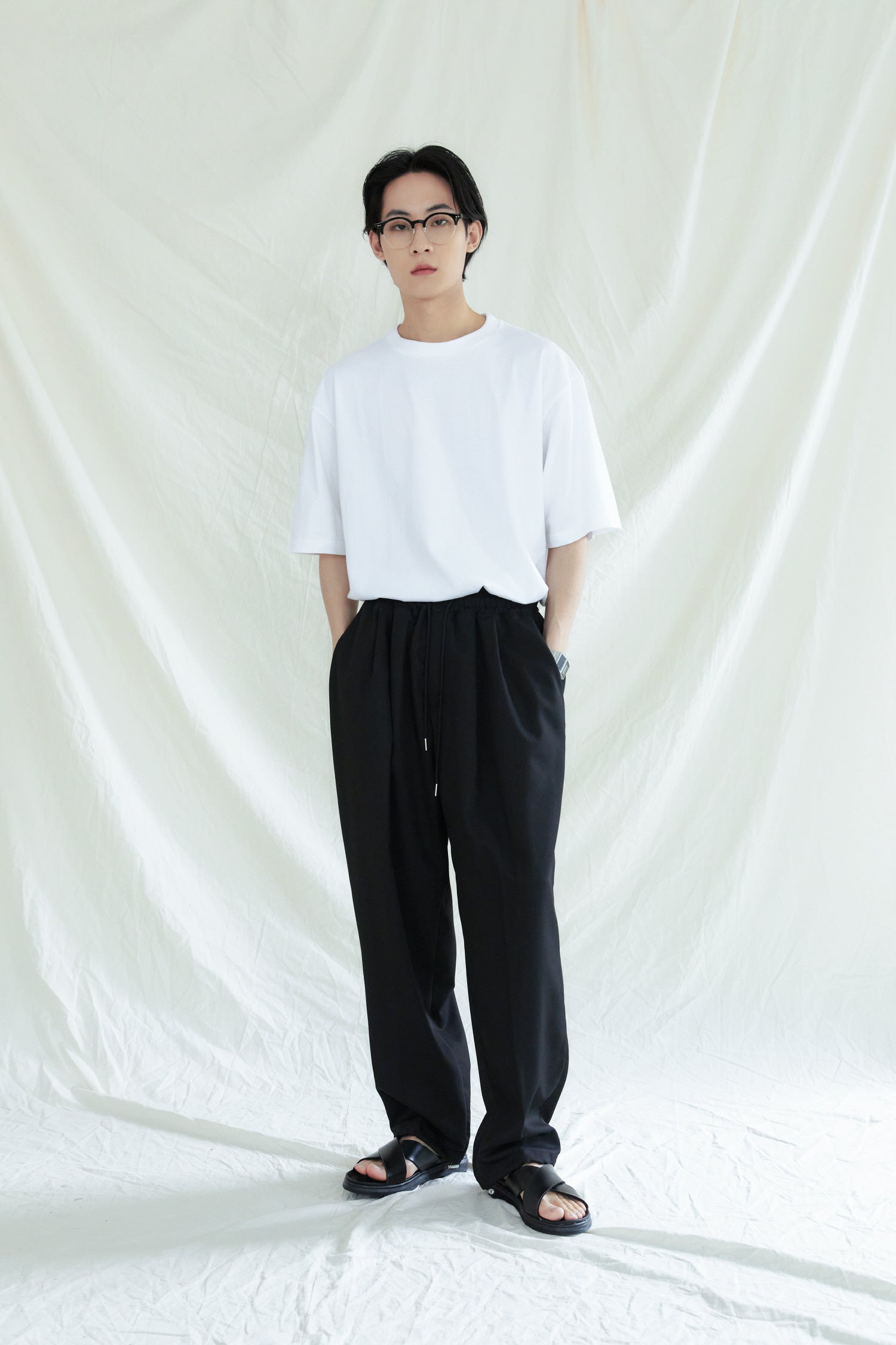 PRK 2TUCK BALLOON FIT 2WAY PANTS BLACK