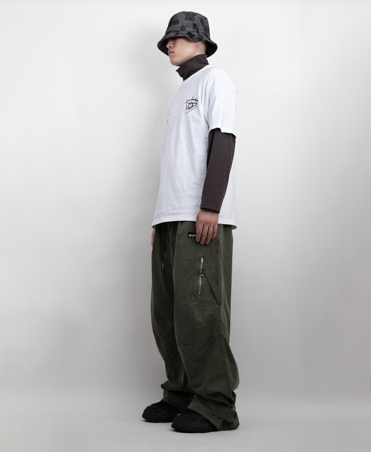 BBD Hidden Guts Logo Wide Cargo Pants (Khaki)