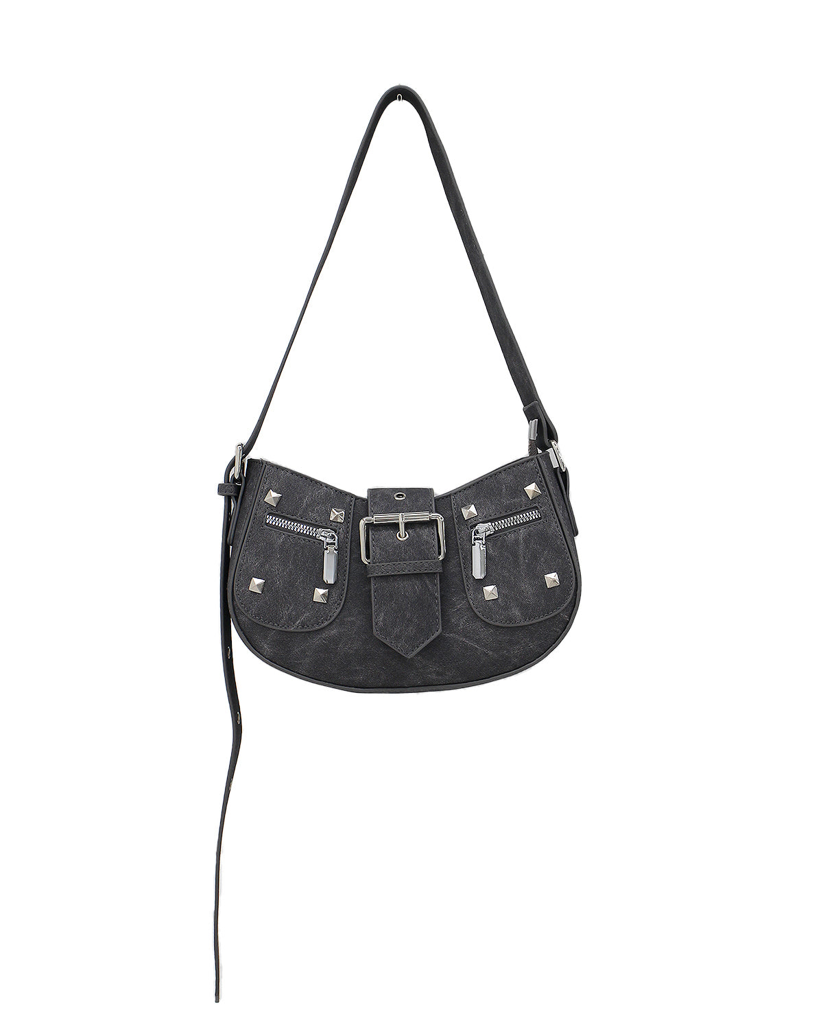 Denim Studded Shoulder Mini Bag (2color)