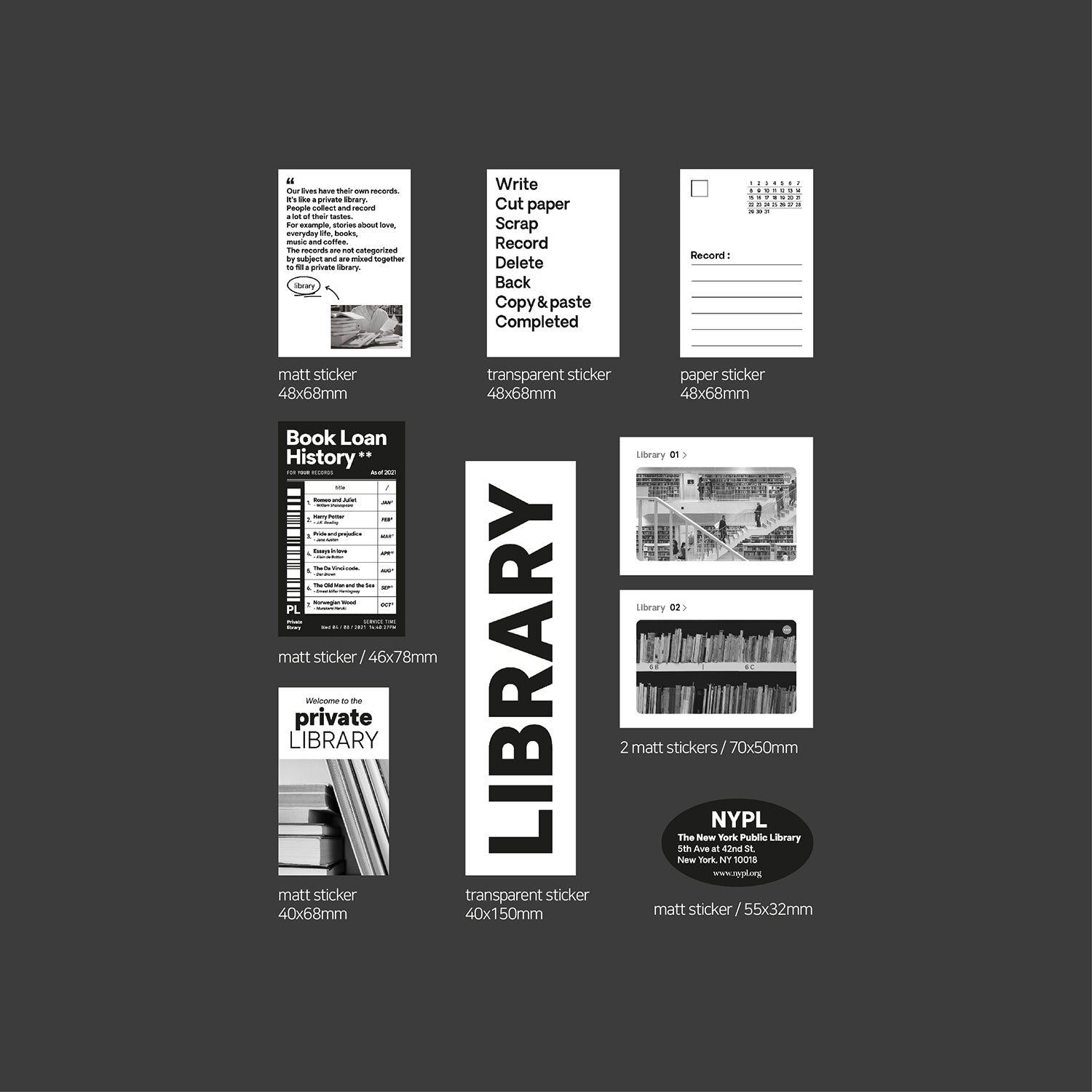 oab library pack / scrap sticker set