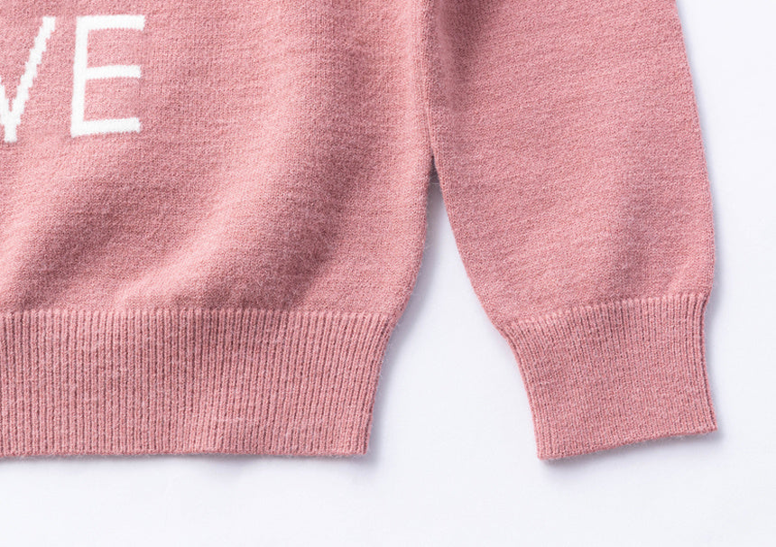 PBT wool logo crew neck knit -indigo pink