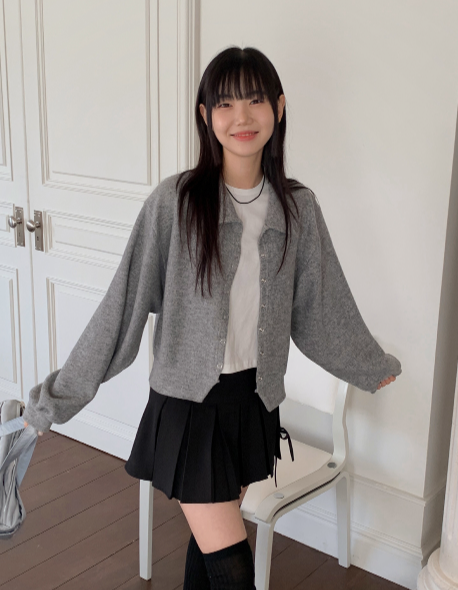 ST Loose Balloon Collar Cardigan (3color)