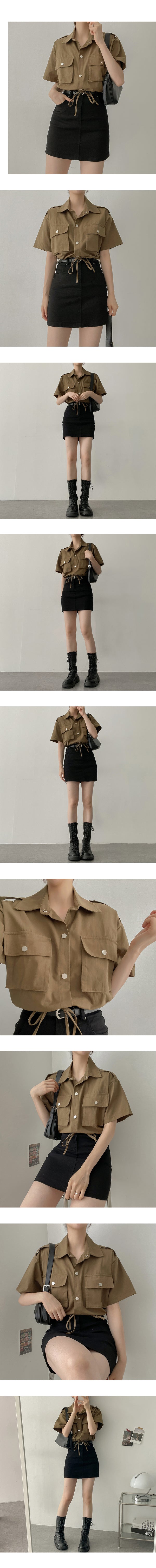 Unsocket Collar Cropped Short-Sleeved Jacket