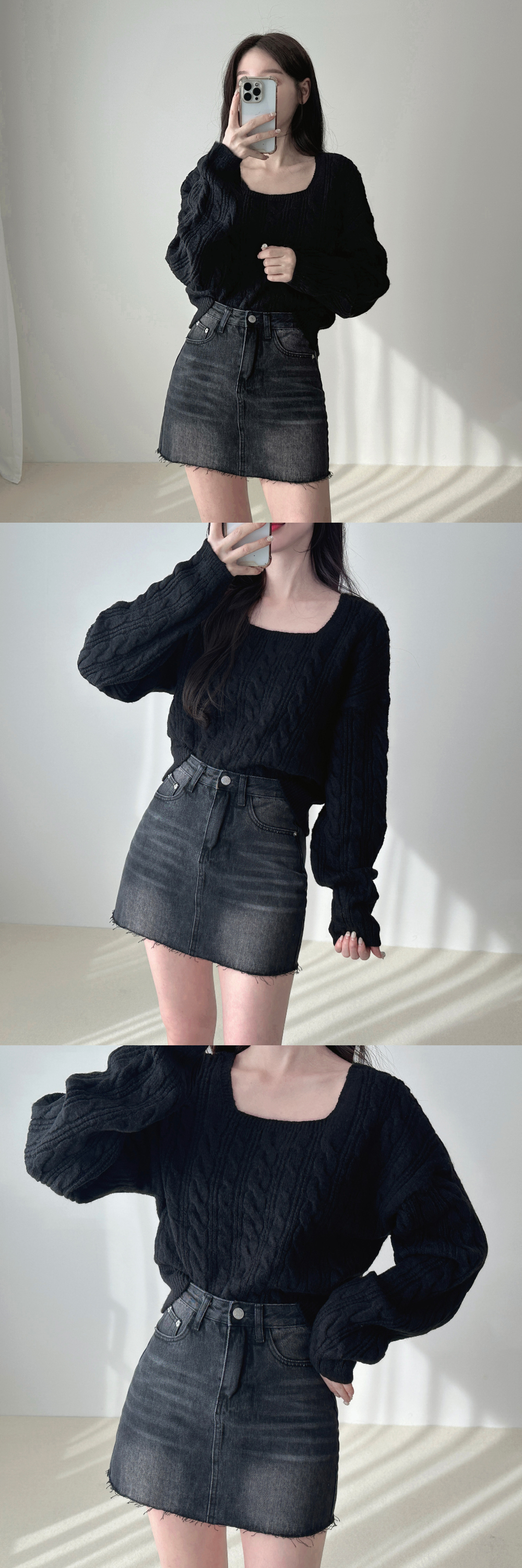 Square cropped knit