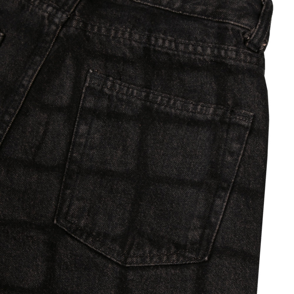 Burnt check denim pants