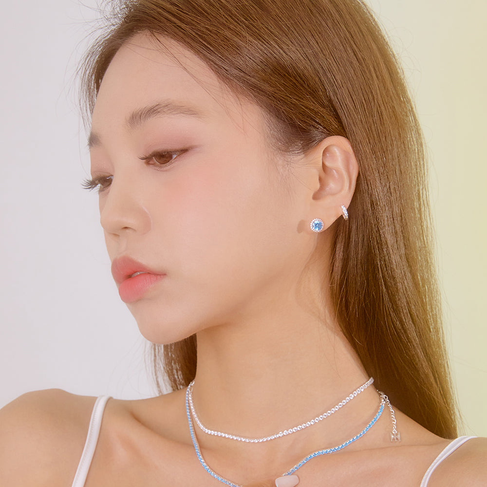 Skyblue One Cubic Earring (rosegold)