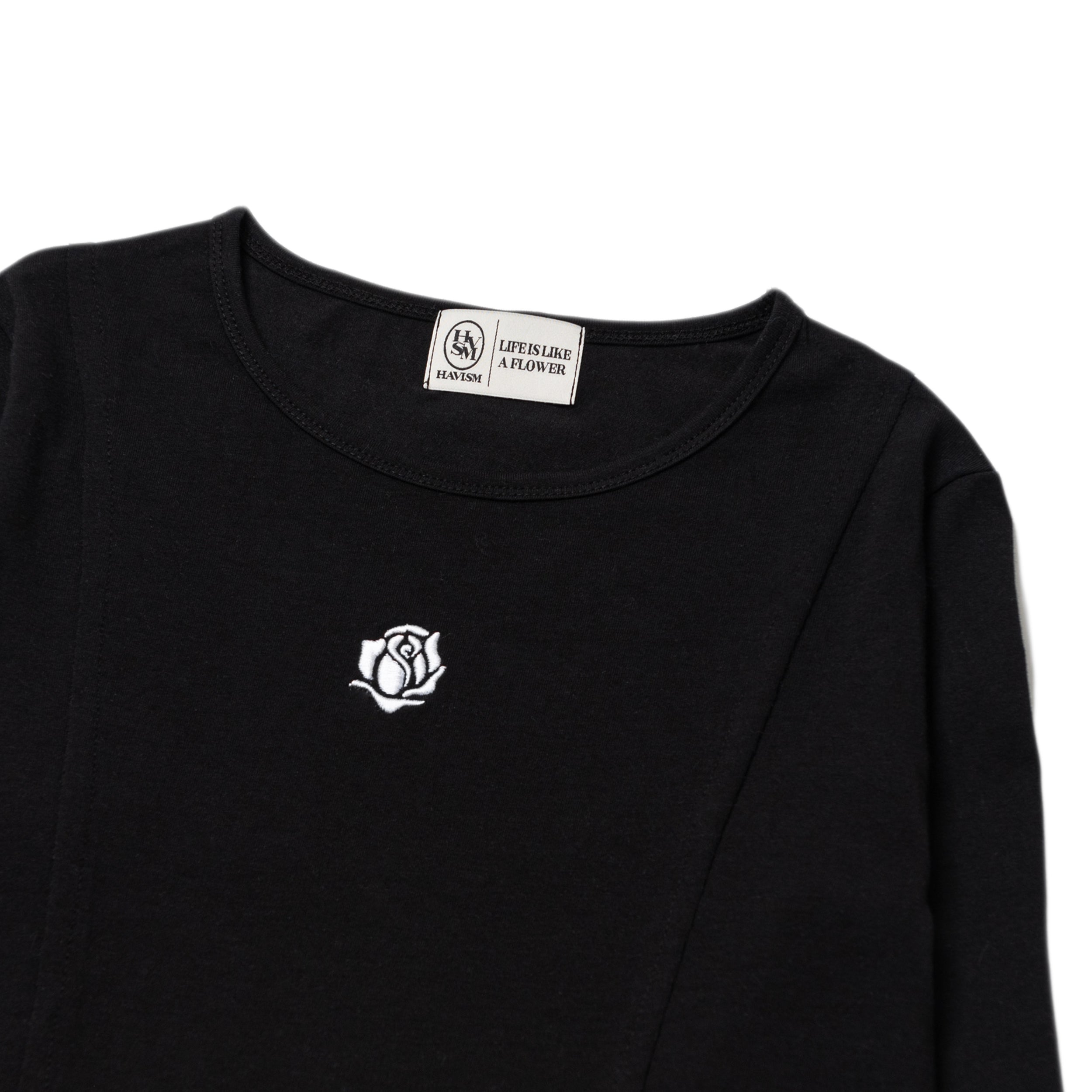 ROSE LINE L/S TEE(BLACK)