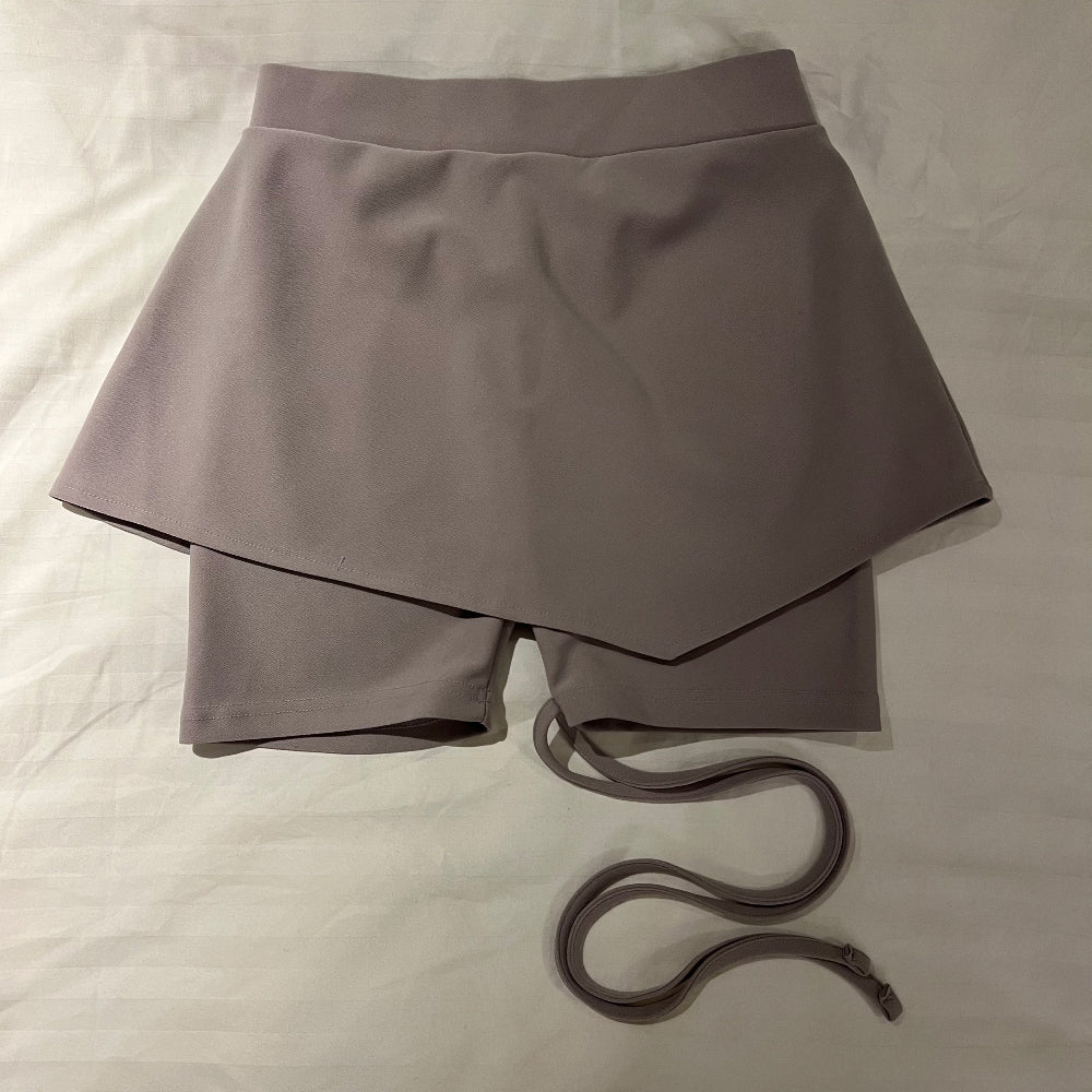 Unbalance diagonal strap leggings skirts (2 Color)