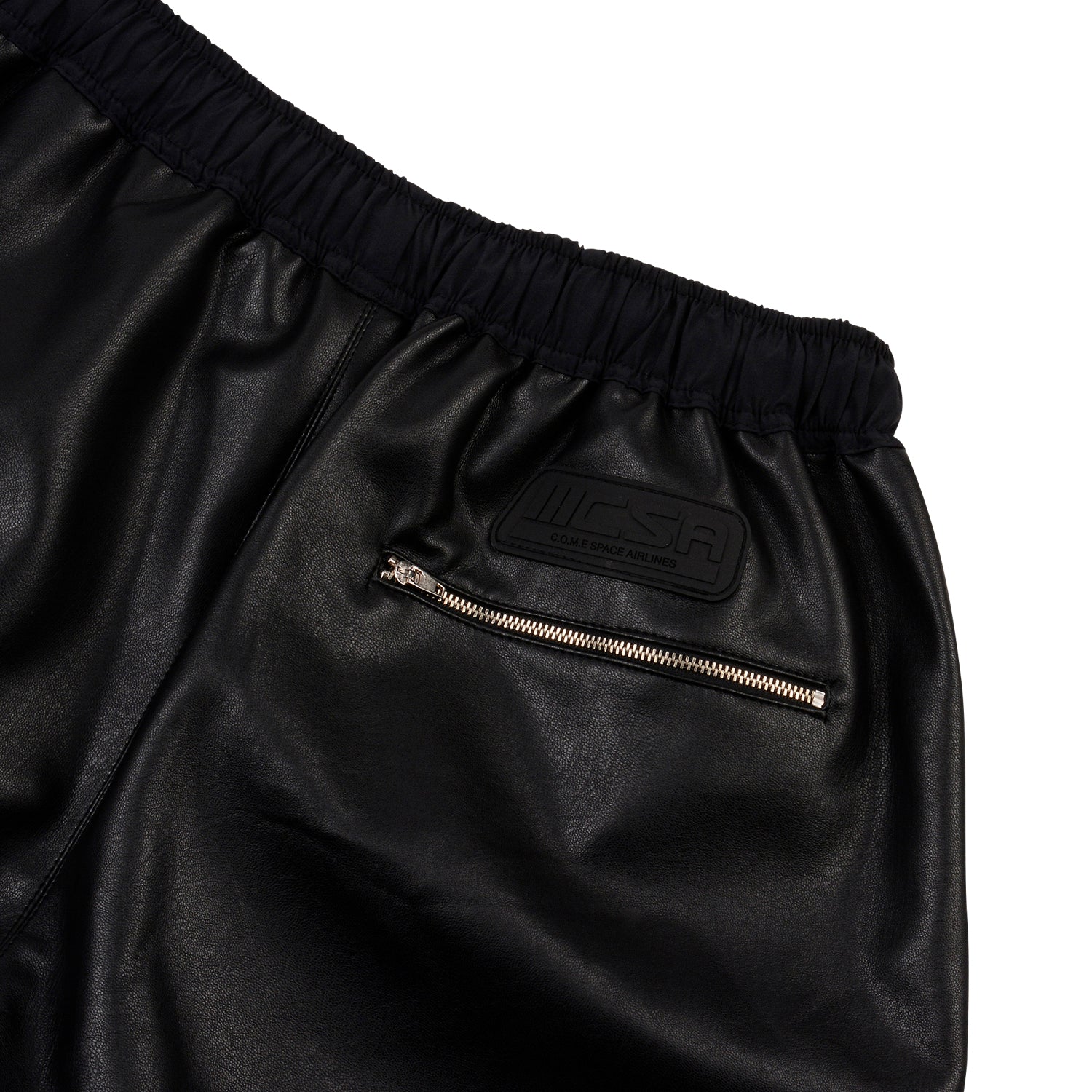 [UNISEX] Faux-Leather Shorts (Black)