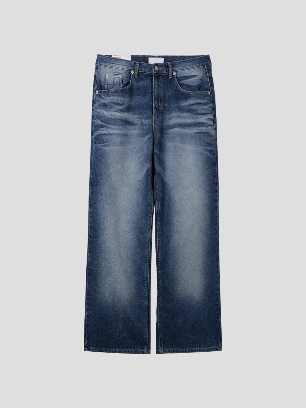 Chain washing medium blue denim