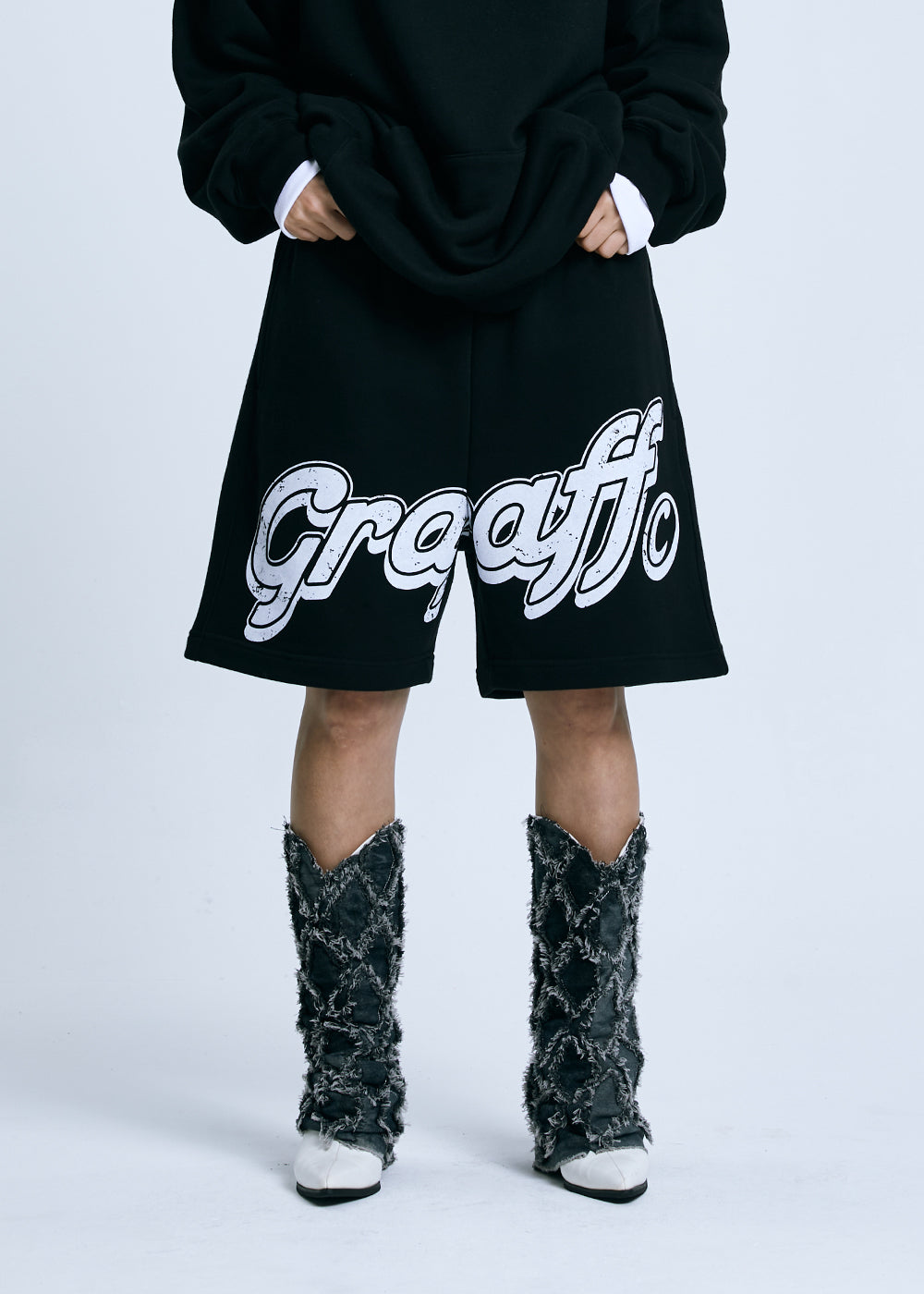 GRAFF PRINT SWEAT SHORTS_BLACK