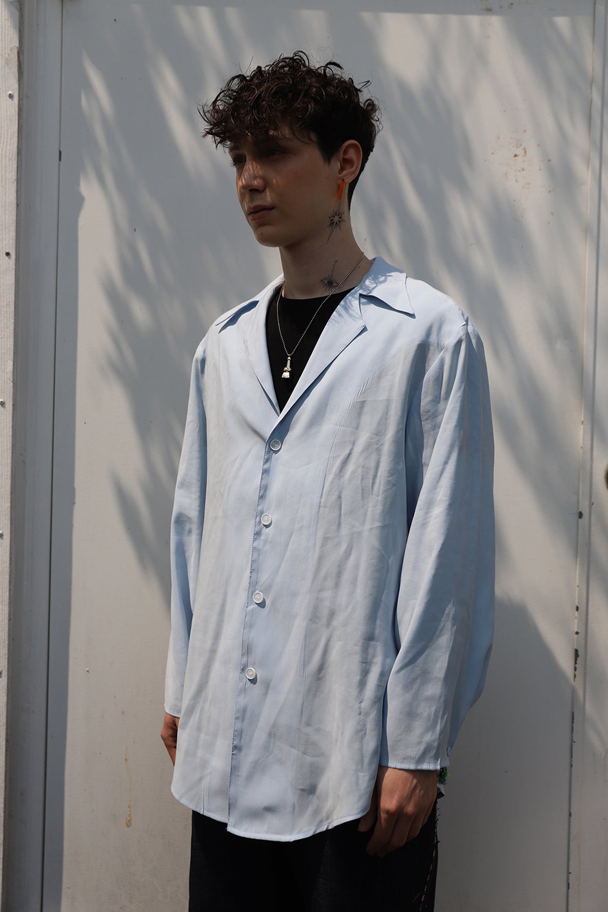 Fluid Sky Blue Long Shirts