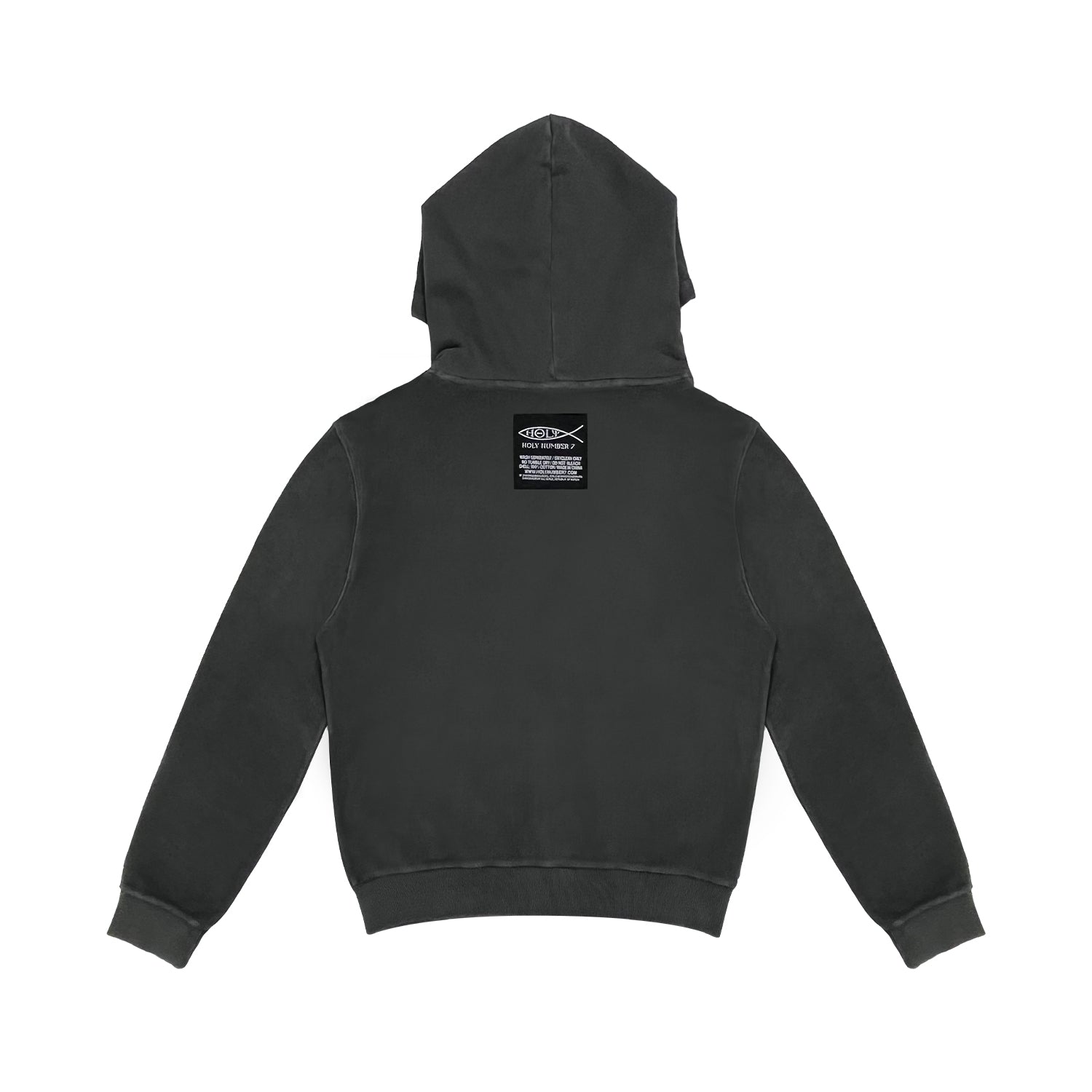 HOLYNUMBER7 X DKZ CHARCOAL HOODED ZIP-UP