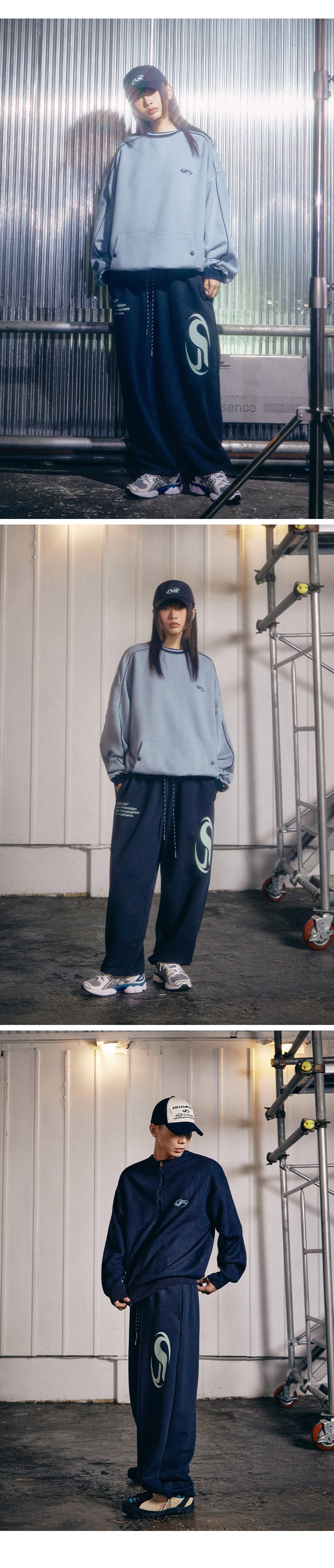 Symbol Logo Sweat Pants-Navy