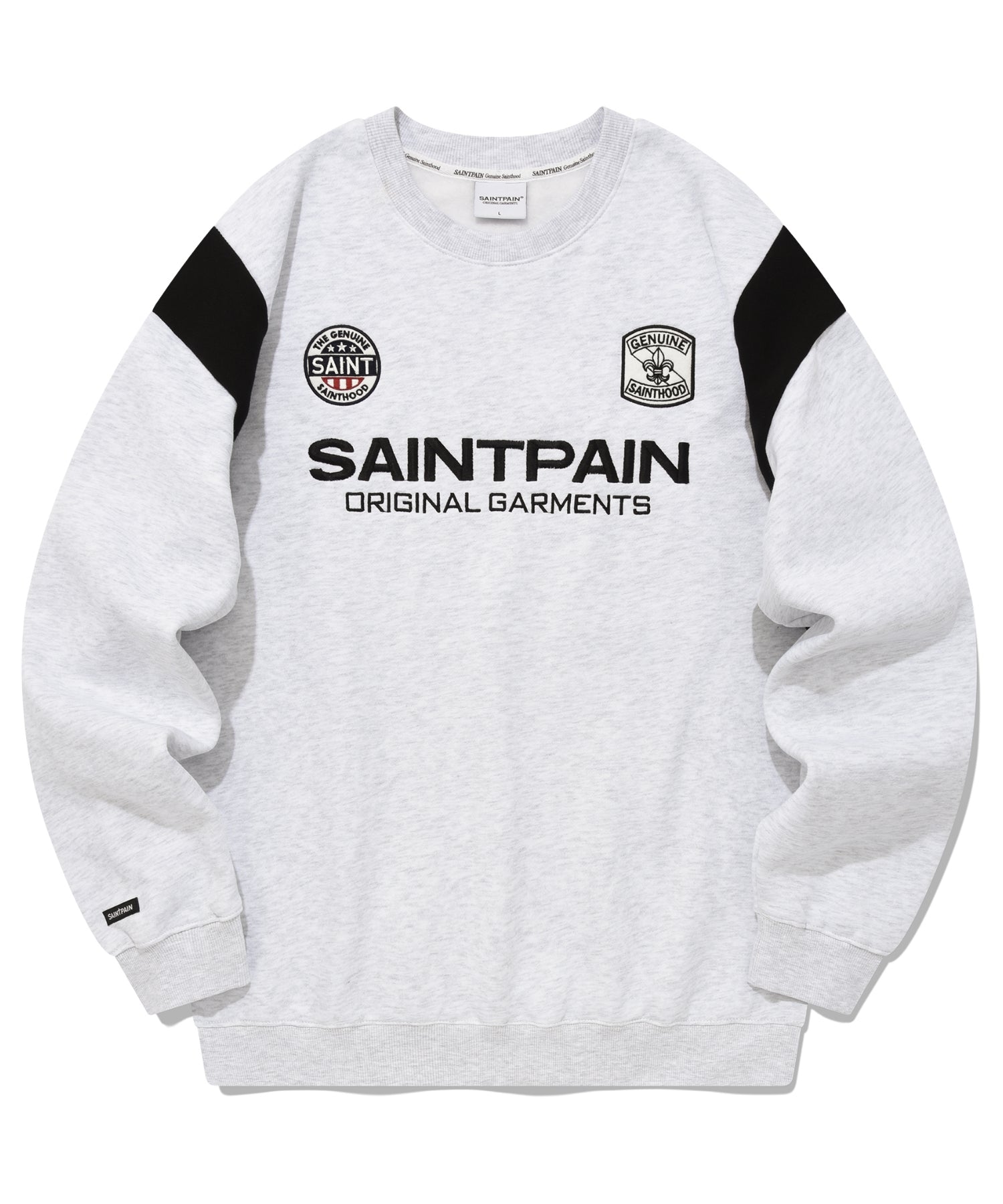 SP SAINT CLUB VARSITY CREWNECK-ASH MELANGE