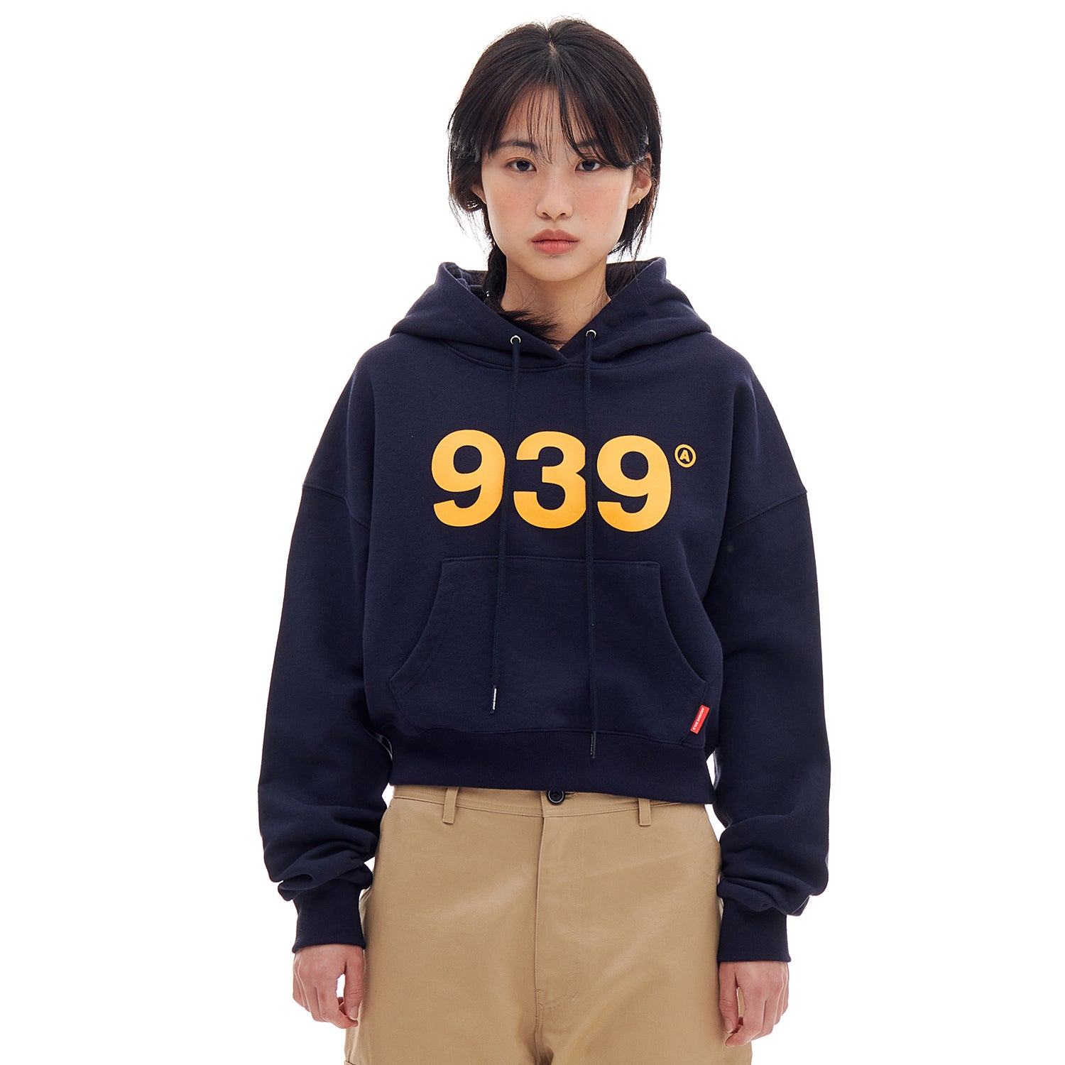 939 LOGO CROP HOOD (NAVY)