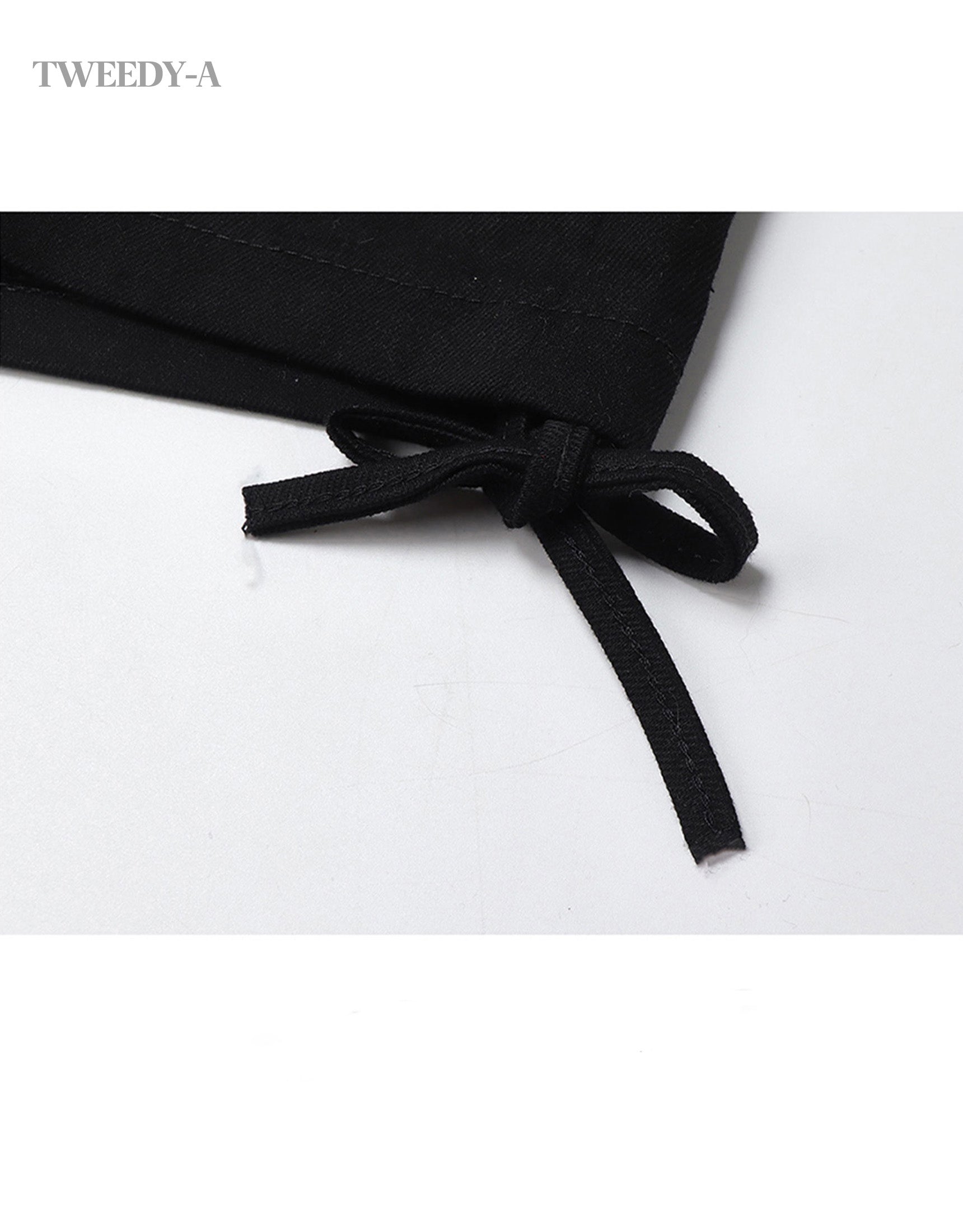 Wendy High-Waist Side Ribbon Detail Short Pants Black