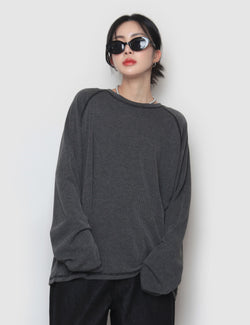 Ribbed Line Long Sleeve T