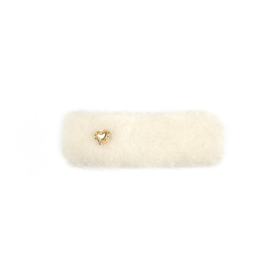 Square Angora Hairpin (White)