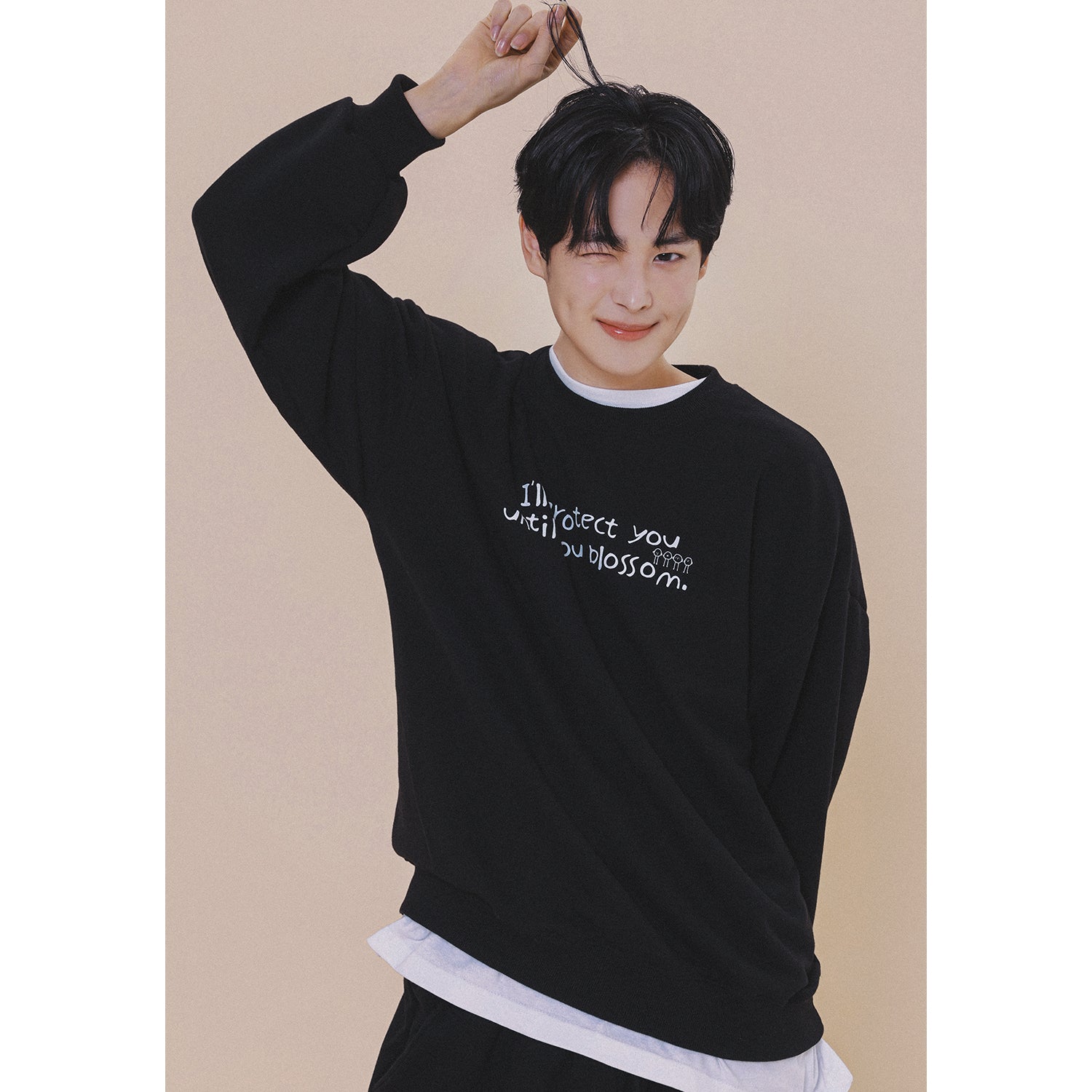 HOLYNUMBER7 X CHOI BYUNGCHAN BUCKET LIST GRAPHICS SWEAT SHIRT_BLACK