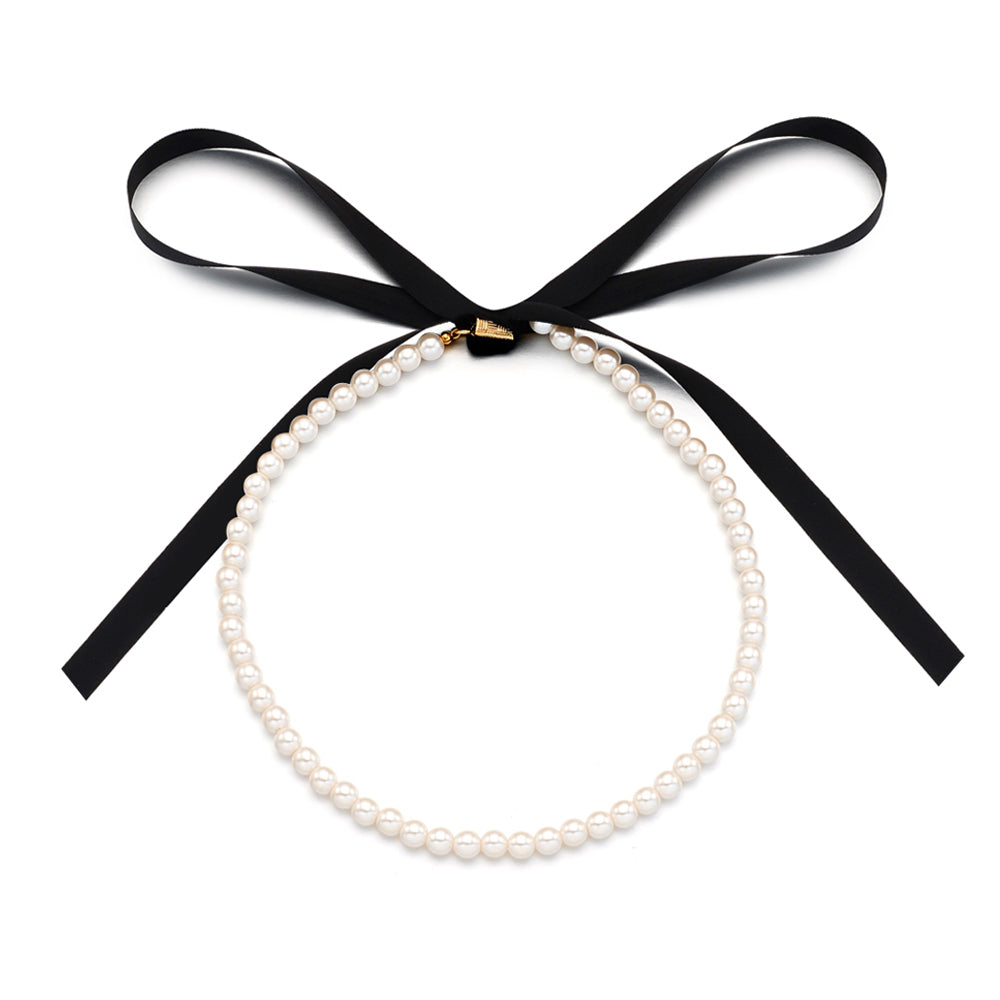 mararet ribbon pearl necklace