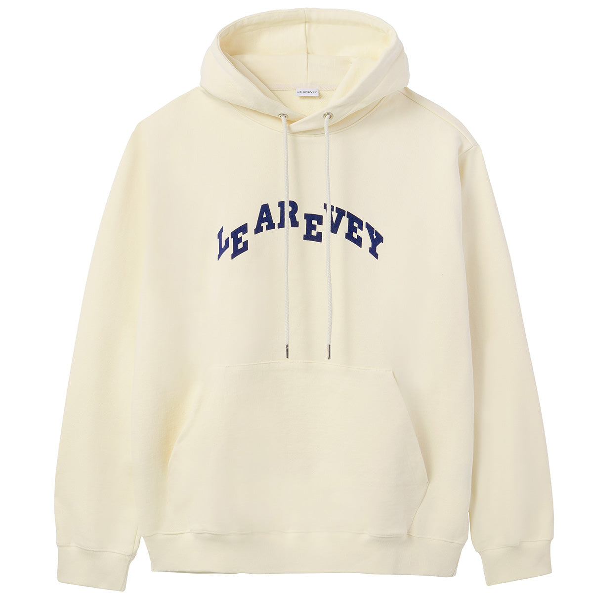 LE AREVEY ARCH LOGO HOODIE IVORY