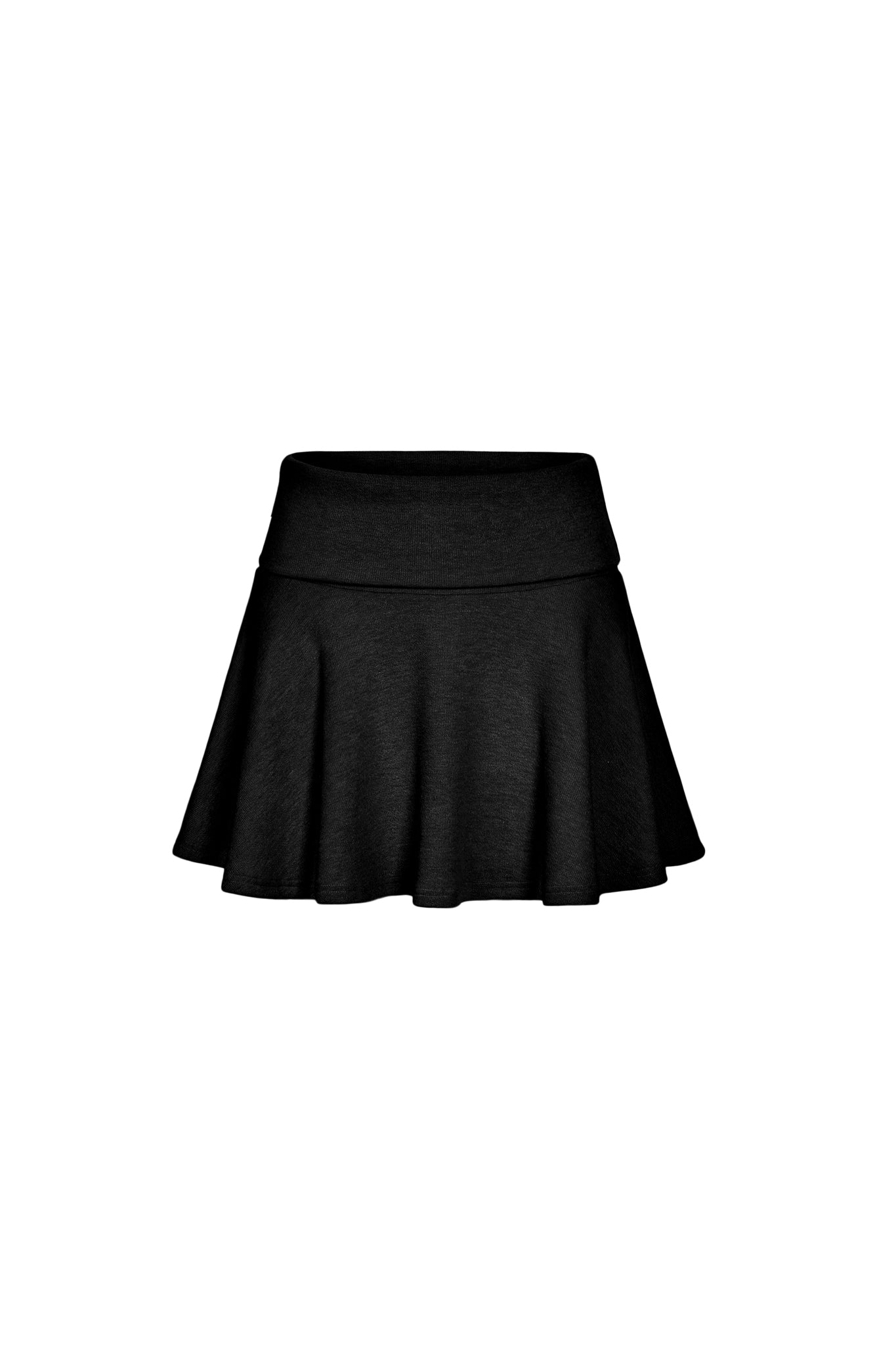 Knit mini flare skirt (BLACK)