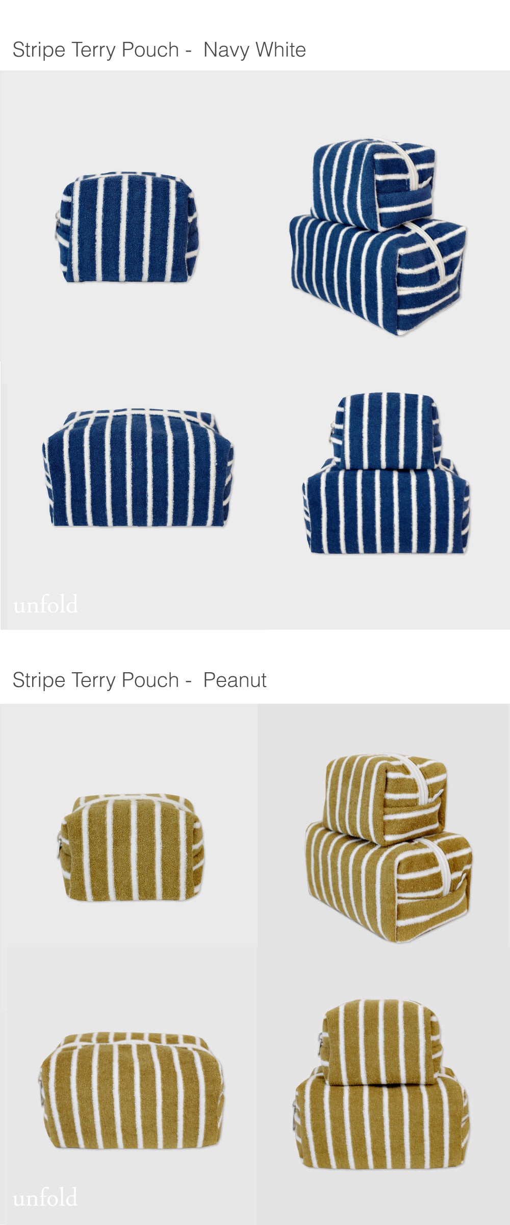 Stripe terry pouch_Small (4colors)